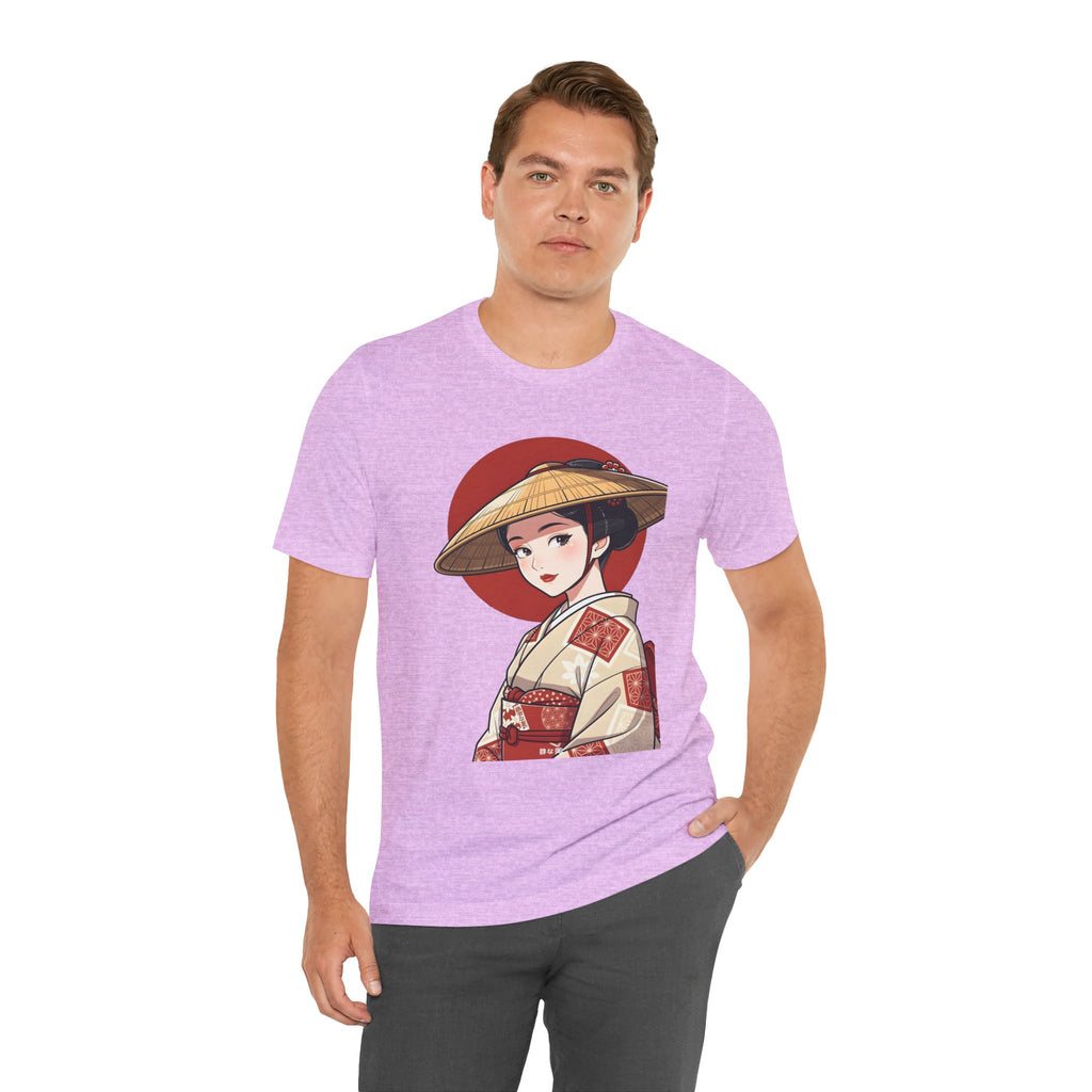 Geisha Illustration Tee — Vintage Kimono Anime T‑Shirt