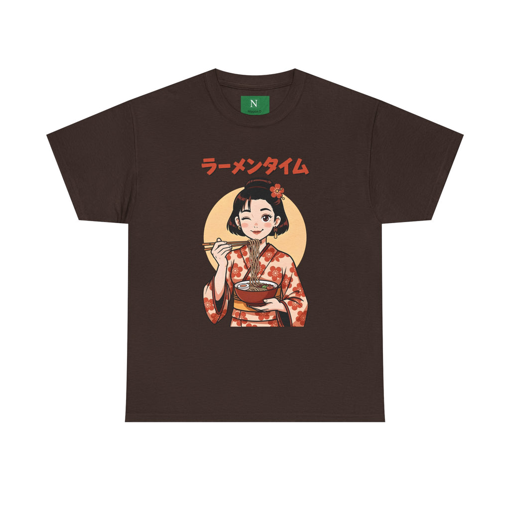 Ramen Time Tee — Cute Kimono Girl Eating Ramen Graphic T-Shirt