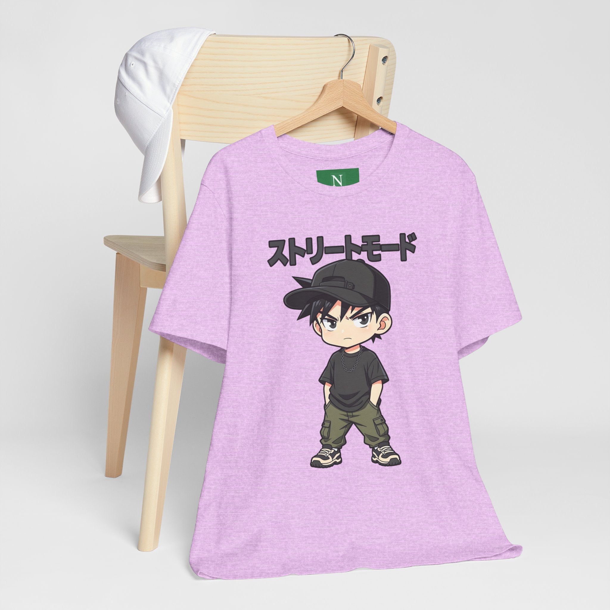 Street Mode Anime Boy T-Shirt — Japanese Text Graphic Tee
