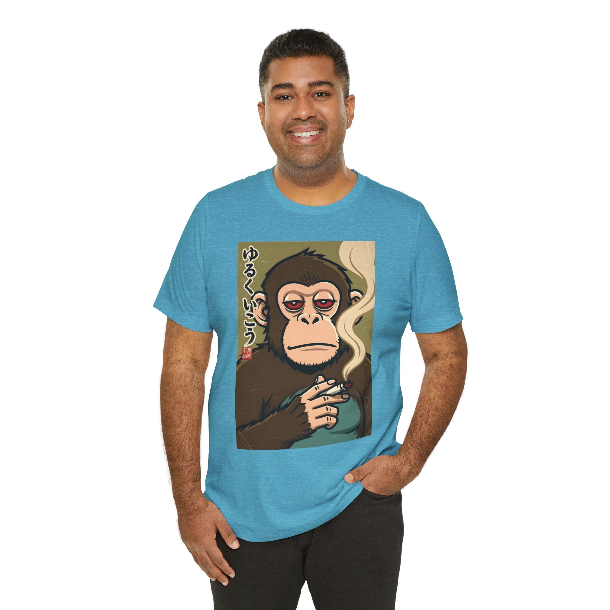 Smoking Monkey Graphic Tee — Japanese Retro Ape Illustration T-Shirt