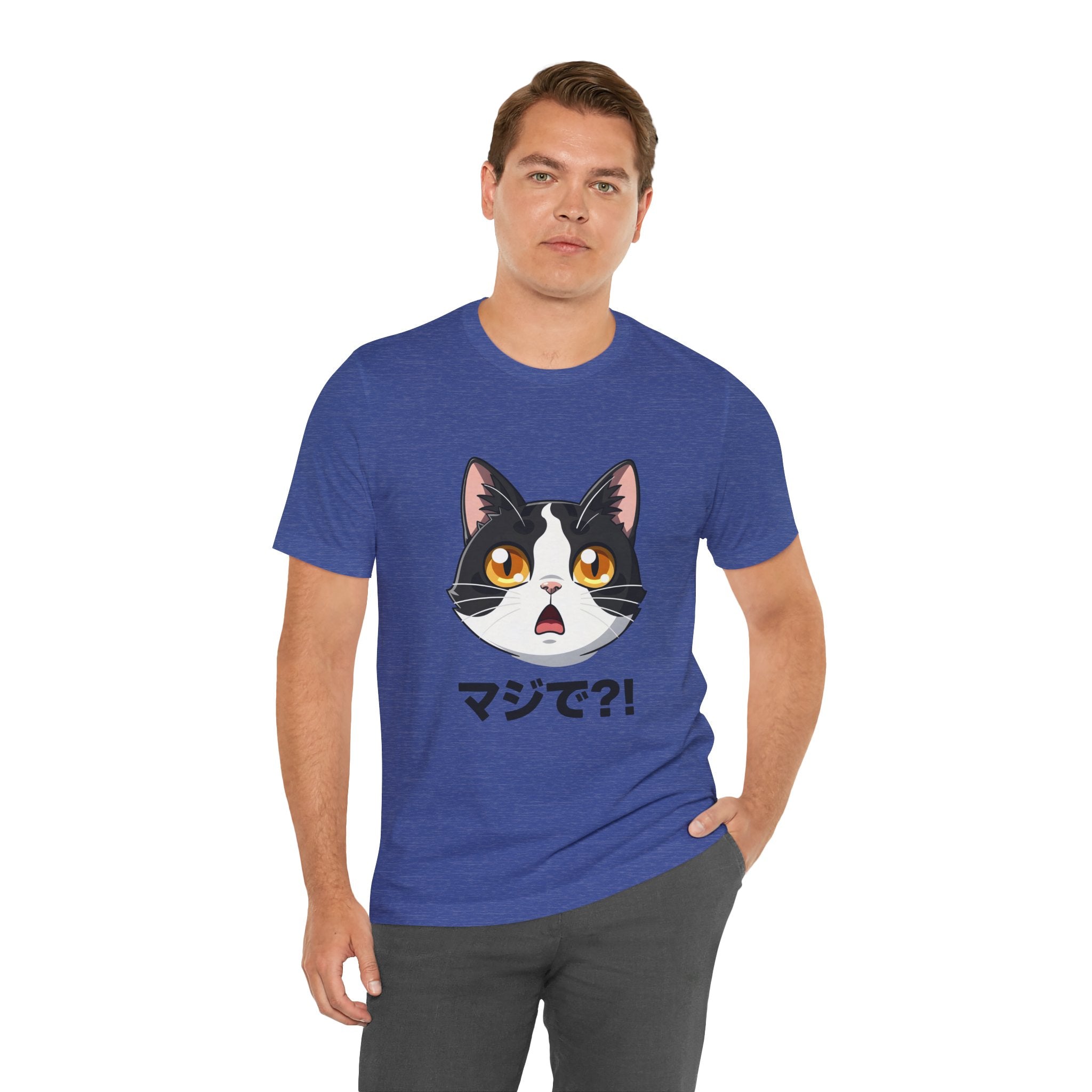 Cat Shock Face Graphic Tee — マジで?! Cute Anime Cat T-Shirt