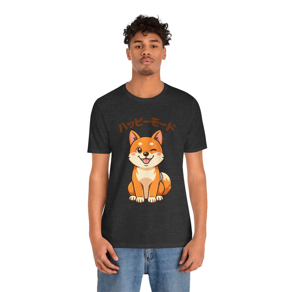 Happy Mode Shiba Inu T‑Shirt — Cute Japanese Kawaii Dog Tee