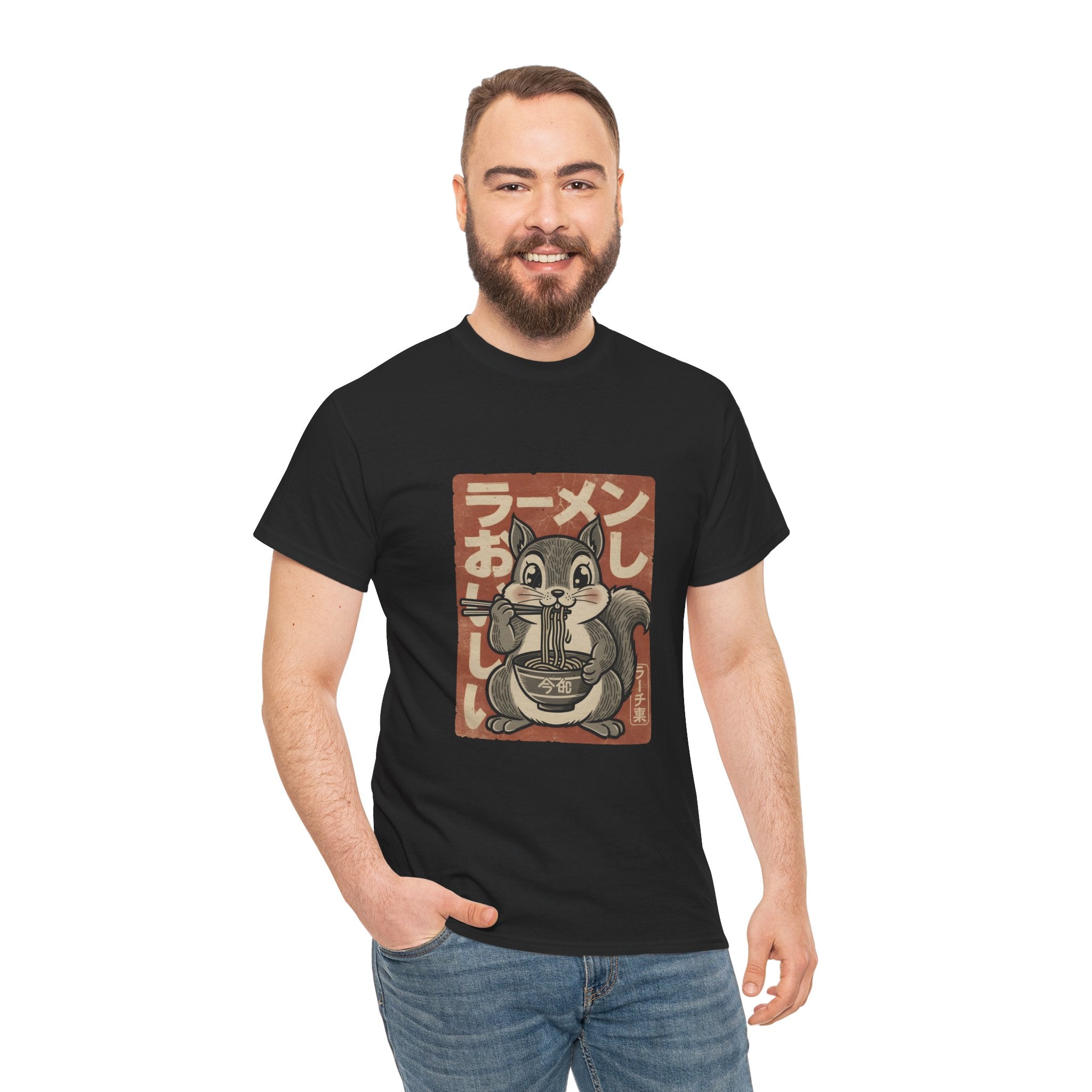 Ramen Squirrel T‑Shirt — Cute Vintage Japanese Noodle Graphic Tee