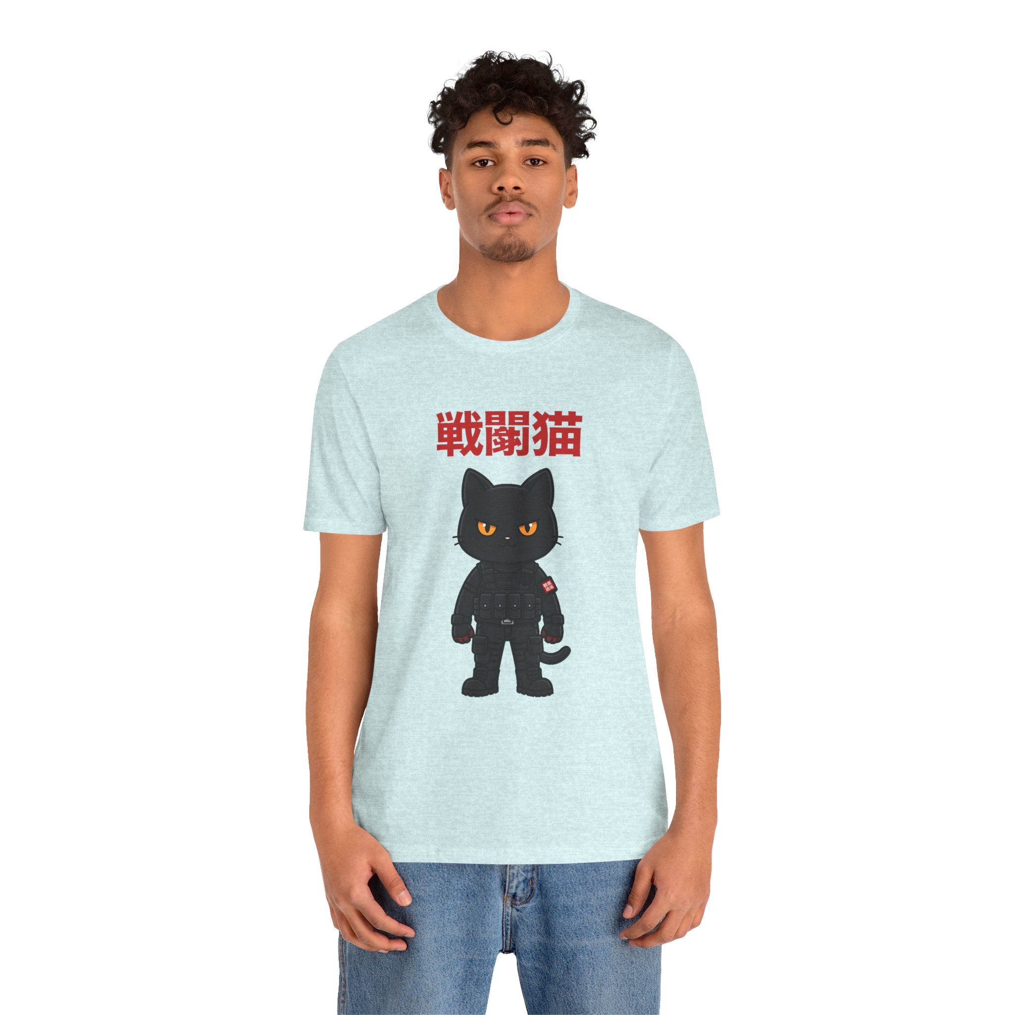 Warrior Cat T-Shirt — Black Cat Samurai Graphic Tee (戦闘猫)