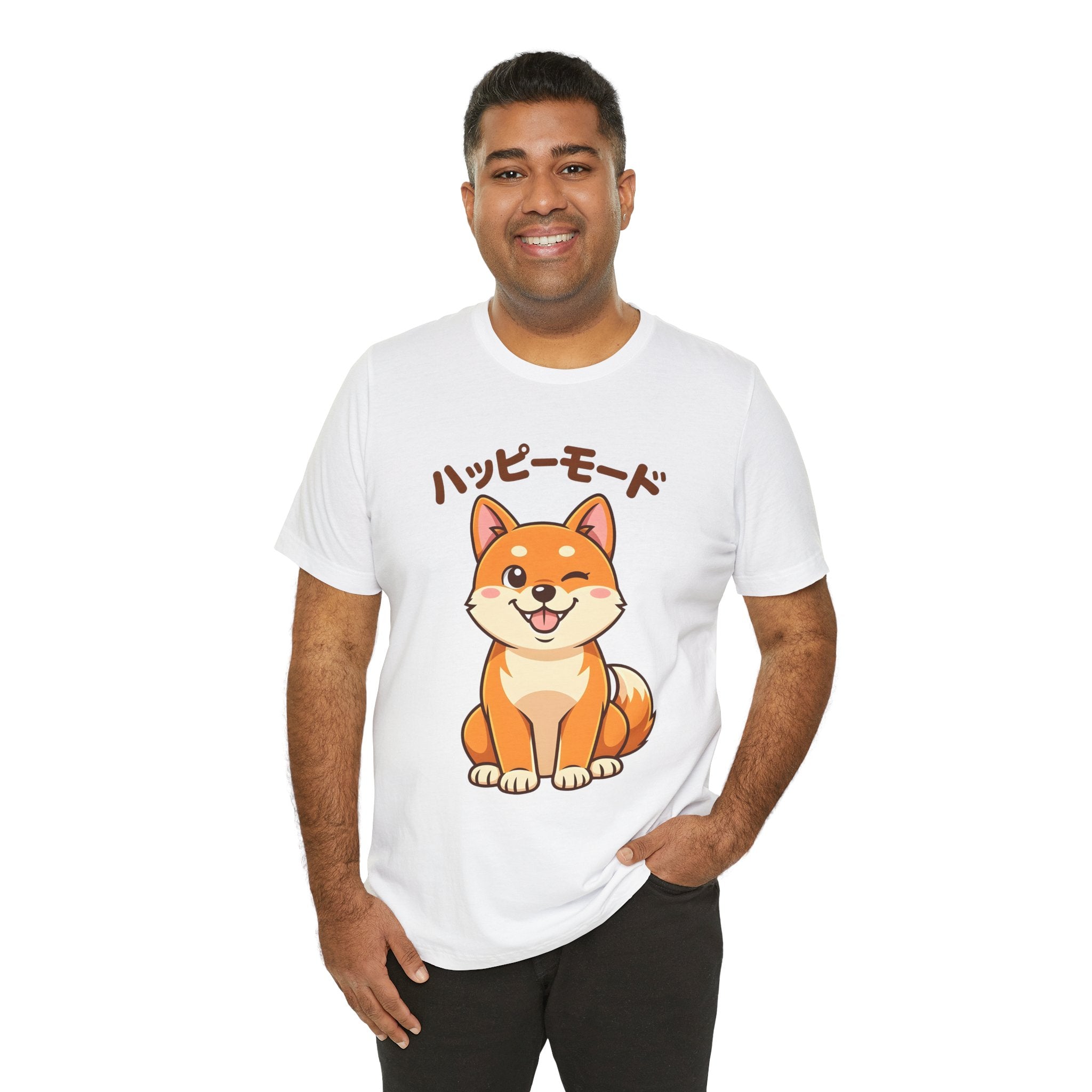 Happy Mode Shiba Inu T‑Shirt — Cute Japanese Kawaii Dog Tee