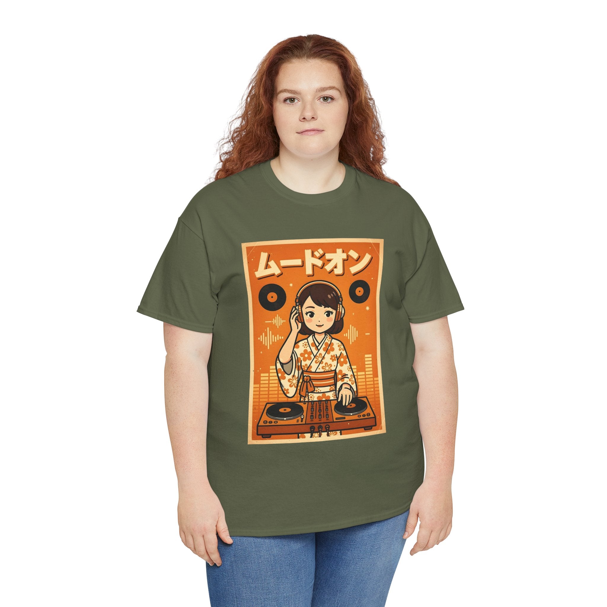 DJ Kimono T‑Shirt — Retro Japanese Anime Vinyl DJ Graphic Tee
