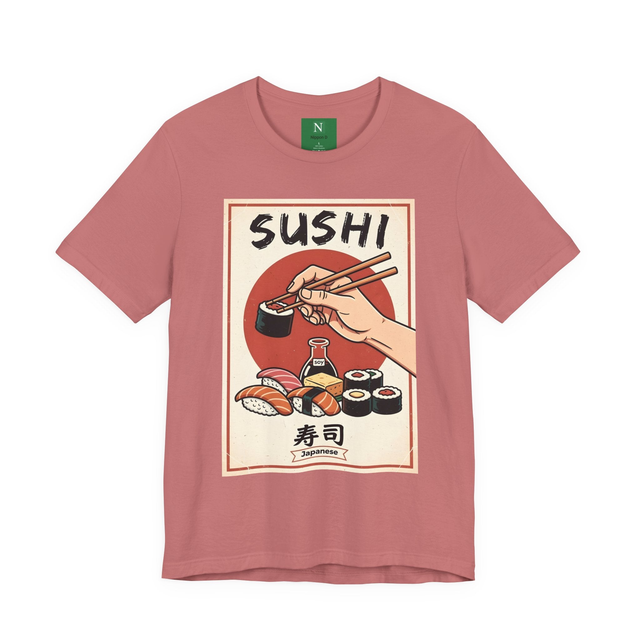 Sushi Poster Graphic Tee — Retro Japanese Sushi Shirt