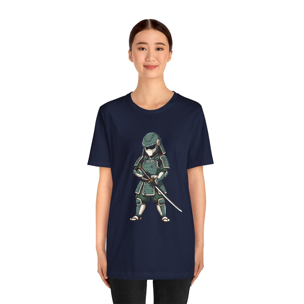Samurai Cat T-Shirt – Cute Armored Kitty with Katana Graphic