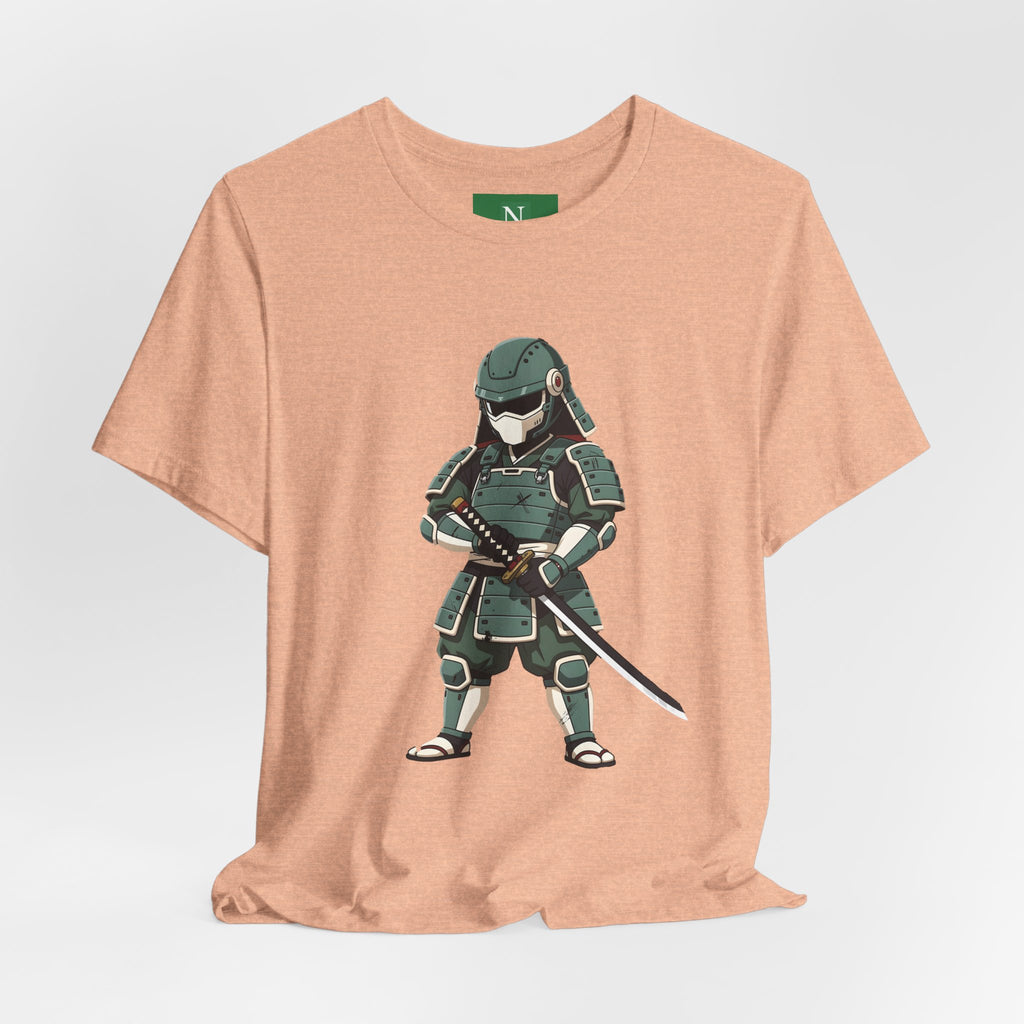 Samurai Cat T-Shirt – Cute Armored Kitty with Katana Graphic