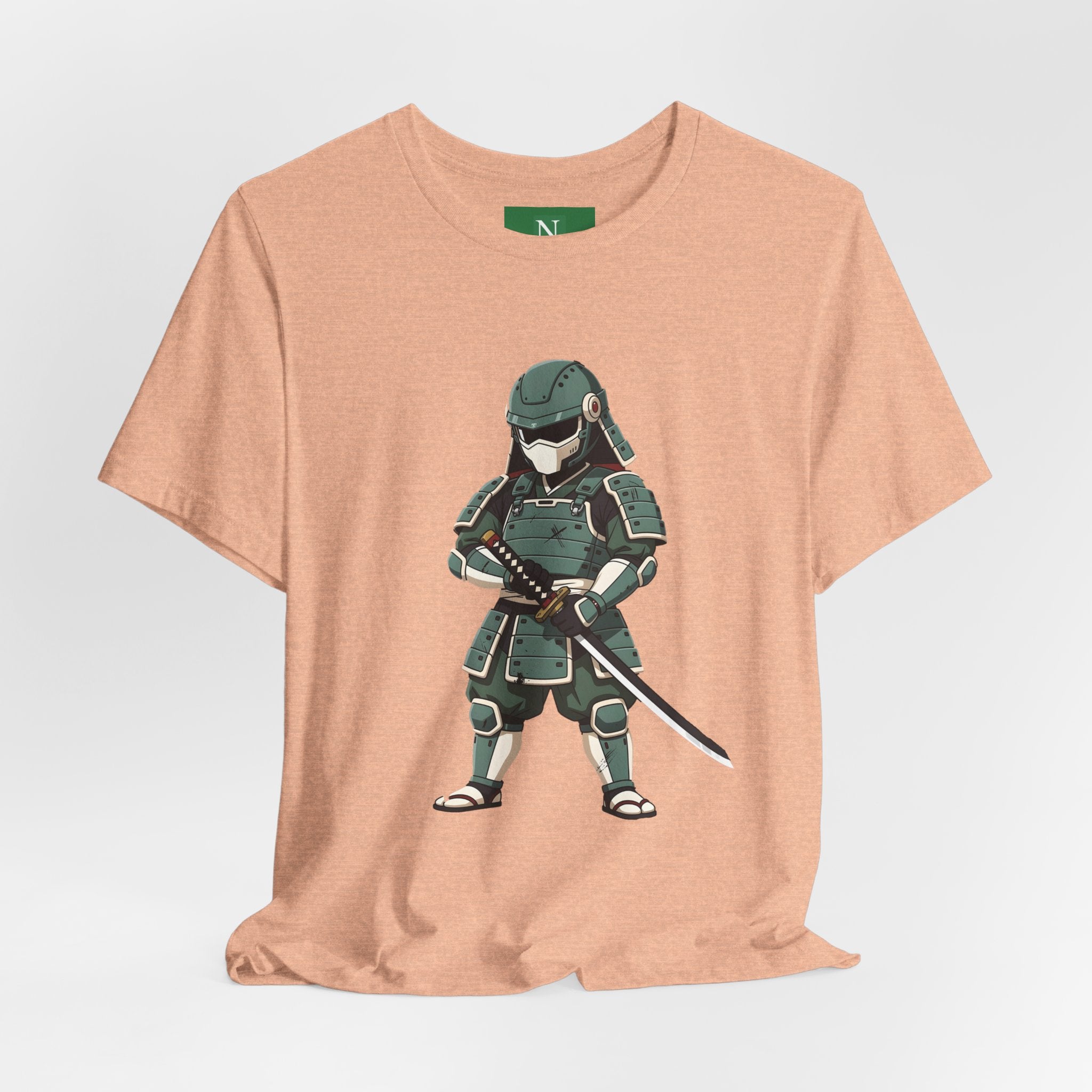 Samurai Cat T-Shirt – Cute Armored Kitty with Katana Graphic