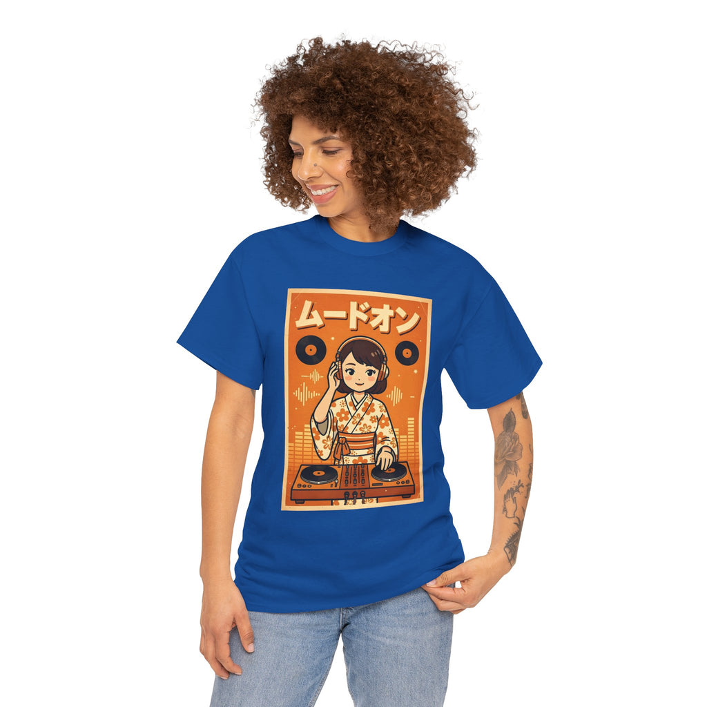 DJ Kimono T‑Shirt — Retro Japanese Anime Vinyl DJ Graphic Tee