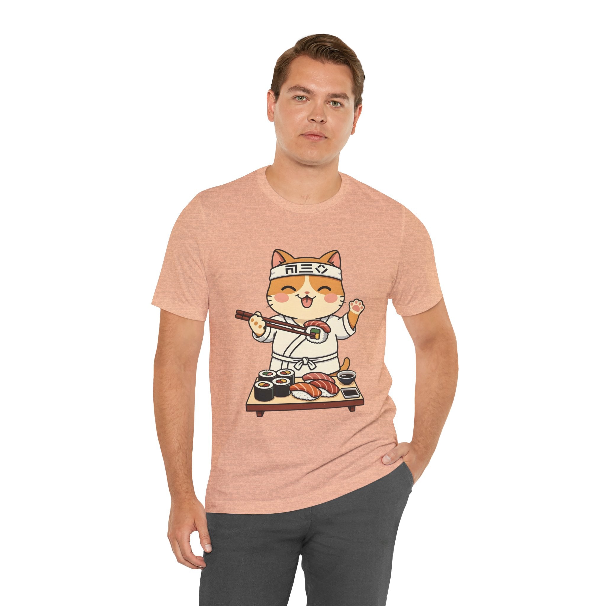 Sushi Chef Cat T‑Shirt — Cute Kawaii Cat Making Sushi Graphic Tee