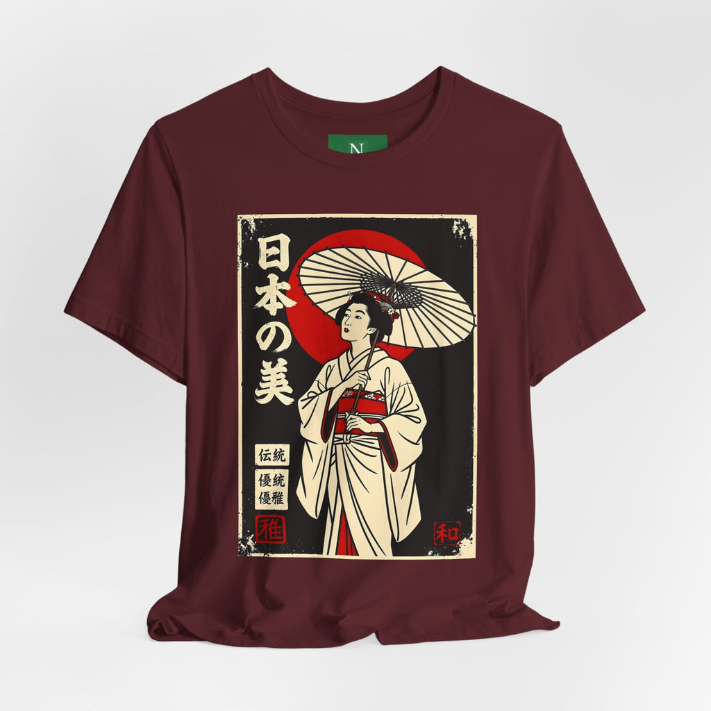 Geisha Umbrella T‑Shirt — Japanese Beauty Vintage Ukiyo-e Tee