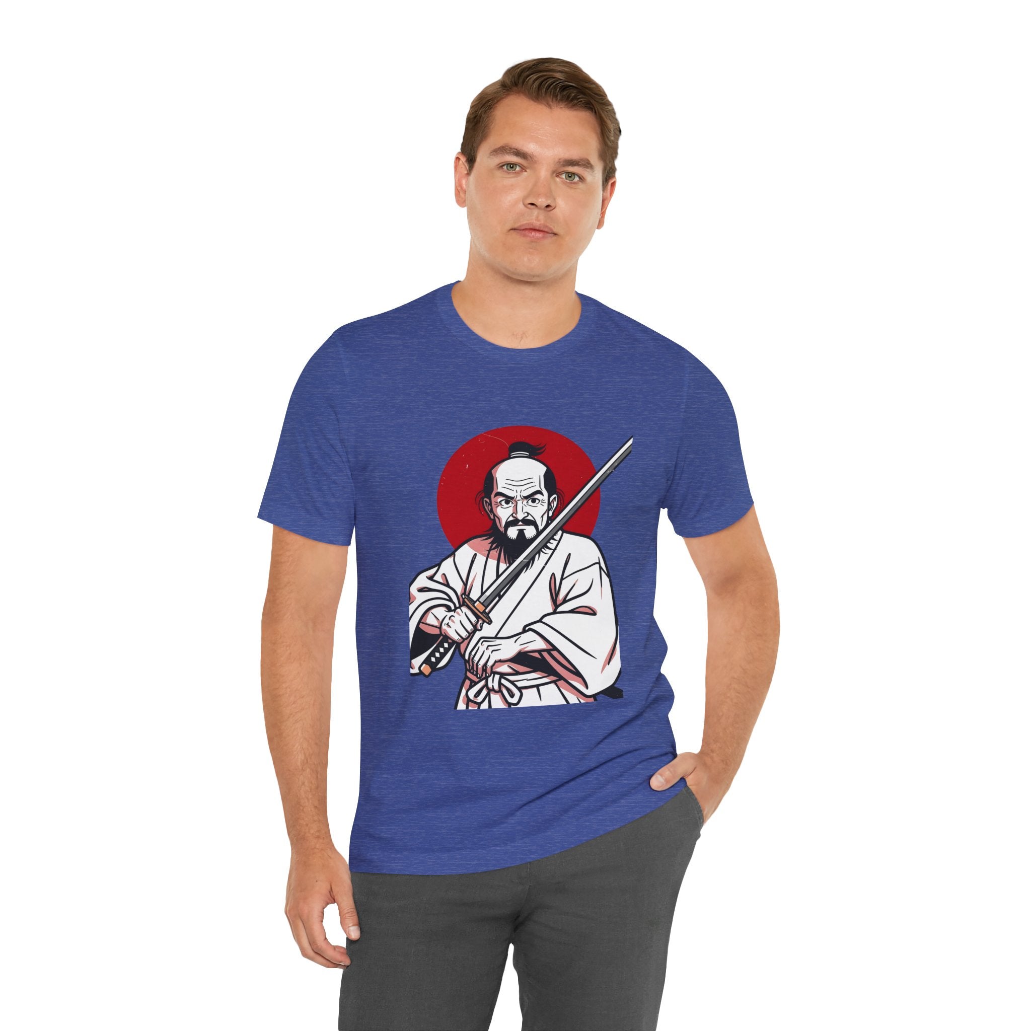 Samurai Warrior T-Shirt – Vintage Katana Illustration with Red Rising Sun