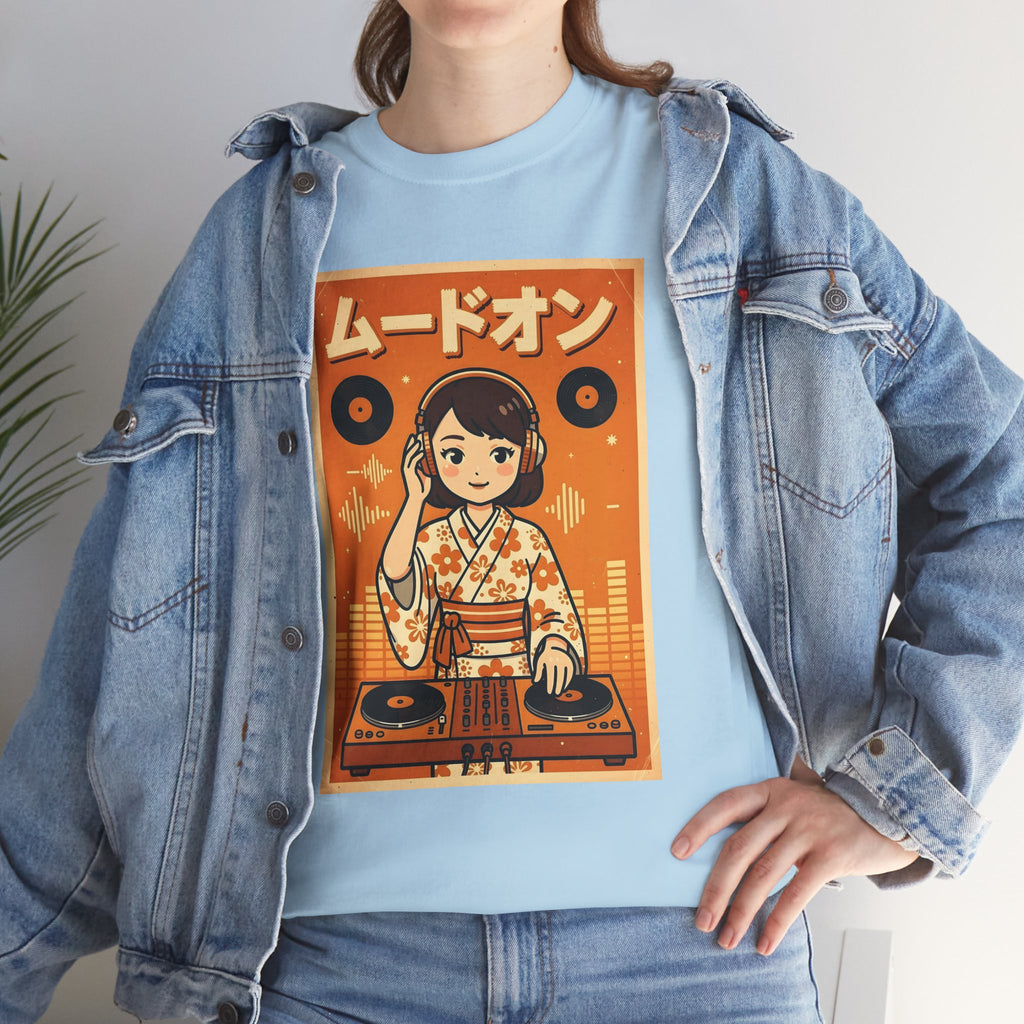 DJ Kimono T‑Shirt — Retro Japanese Anime Vinyl DJ Graphic Tee