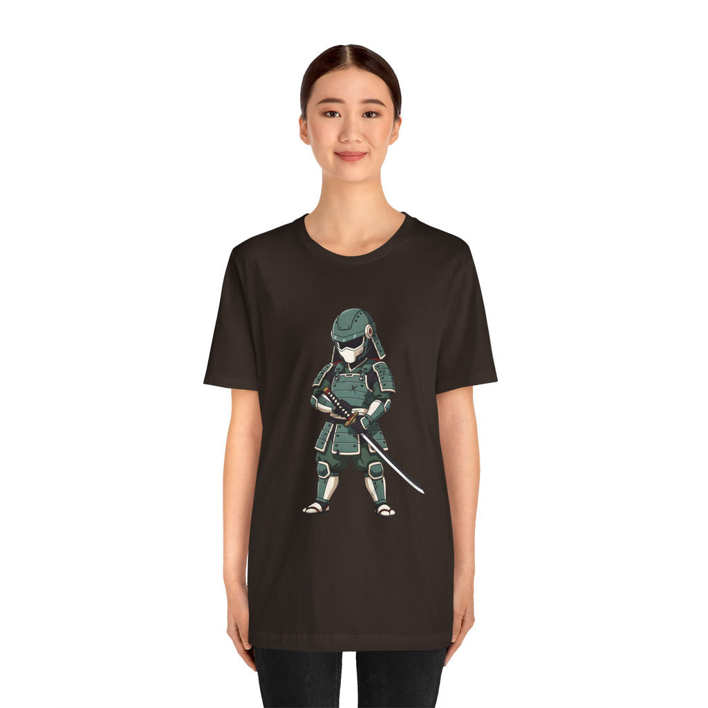 Samurai Cat T-Shirt – Cute Armored Kitty with Katana Graphic