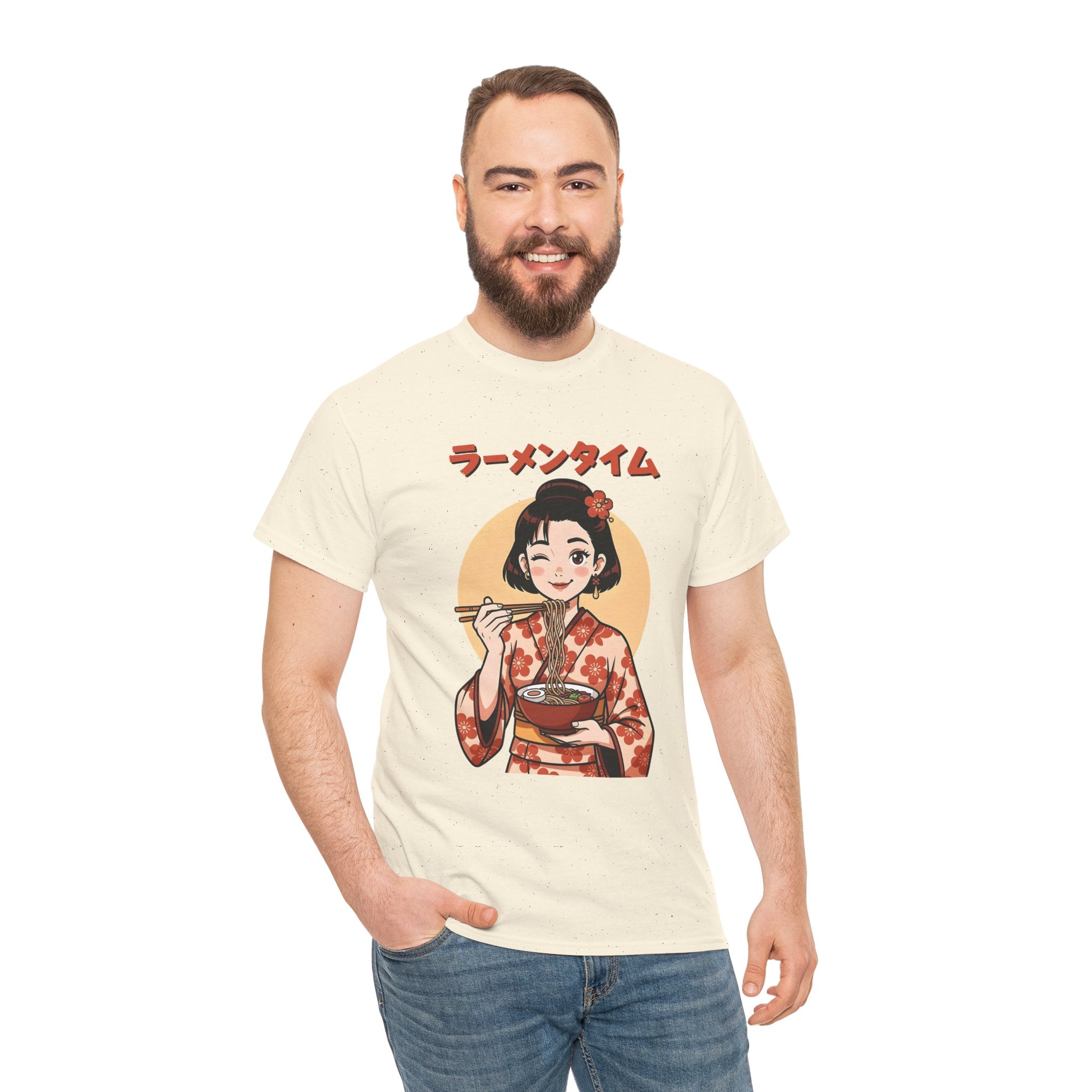 Ramen Time Tee — Cute Kimono Girl Eating Ramen Graphic T-Shirt