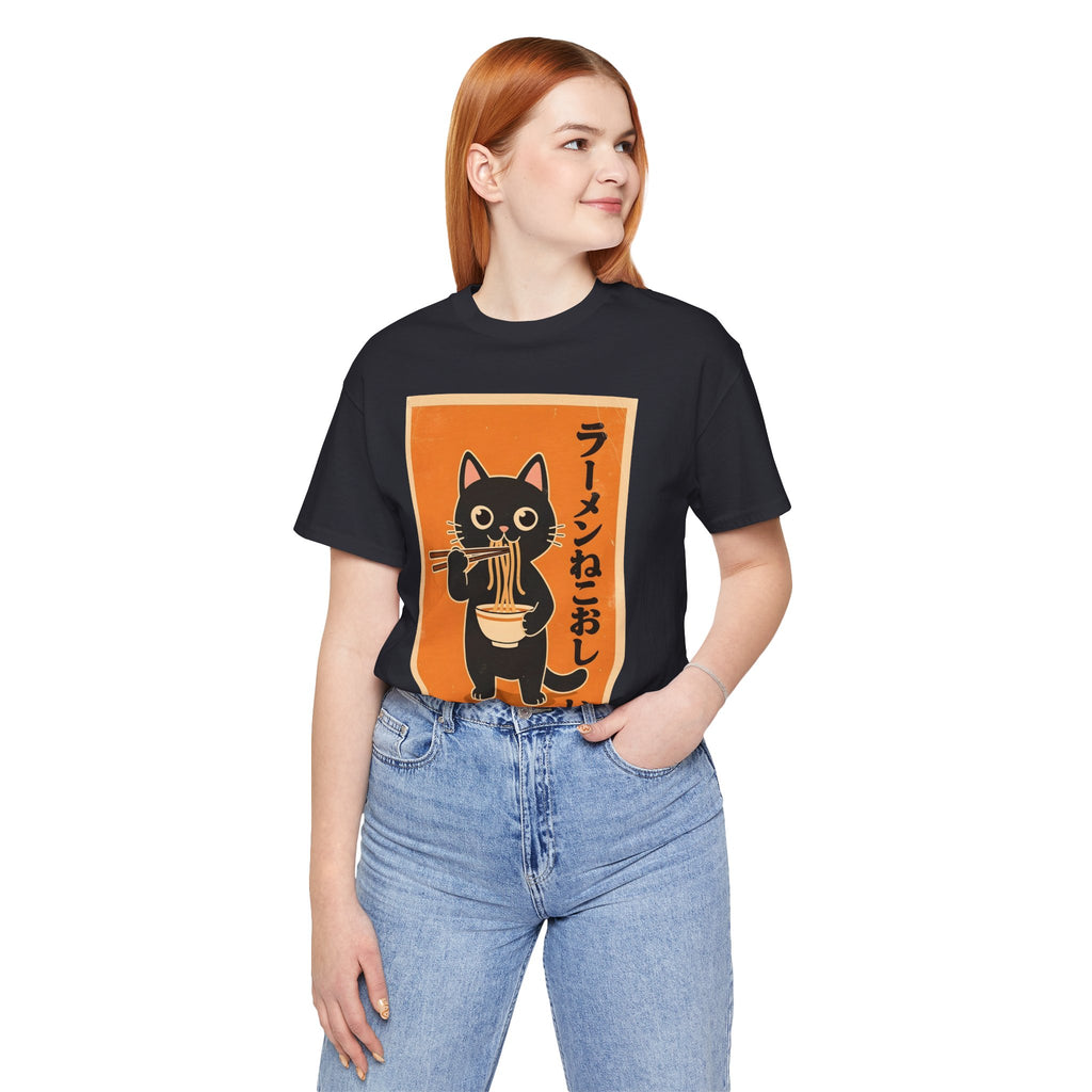 Ramen Cat Tee — Cute Japanese Cat Eating Noodles Graphic T-Shirt