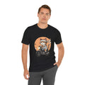 Retro Biker Cat T‑Shirt — Cute Motorcycle Cat Graphic Tee
