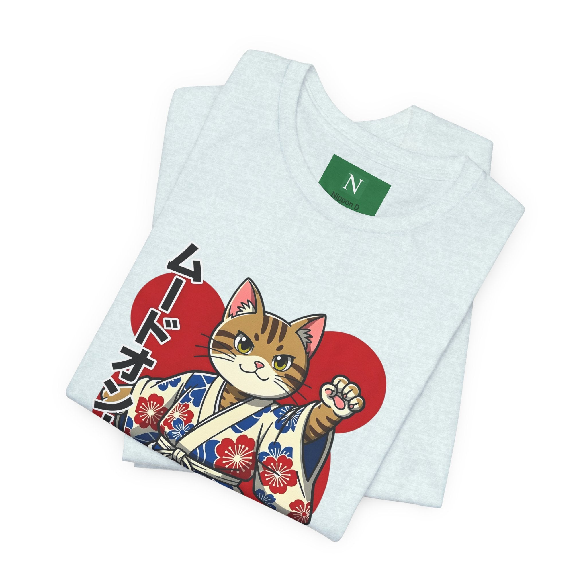 Samurai Cat T‑Shirt — Kawaii Japanese Kimono Cat Graphic Tee