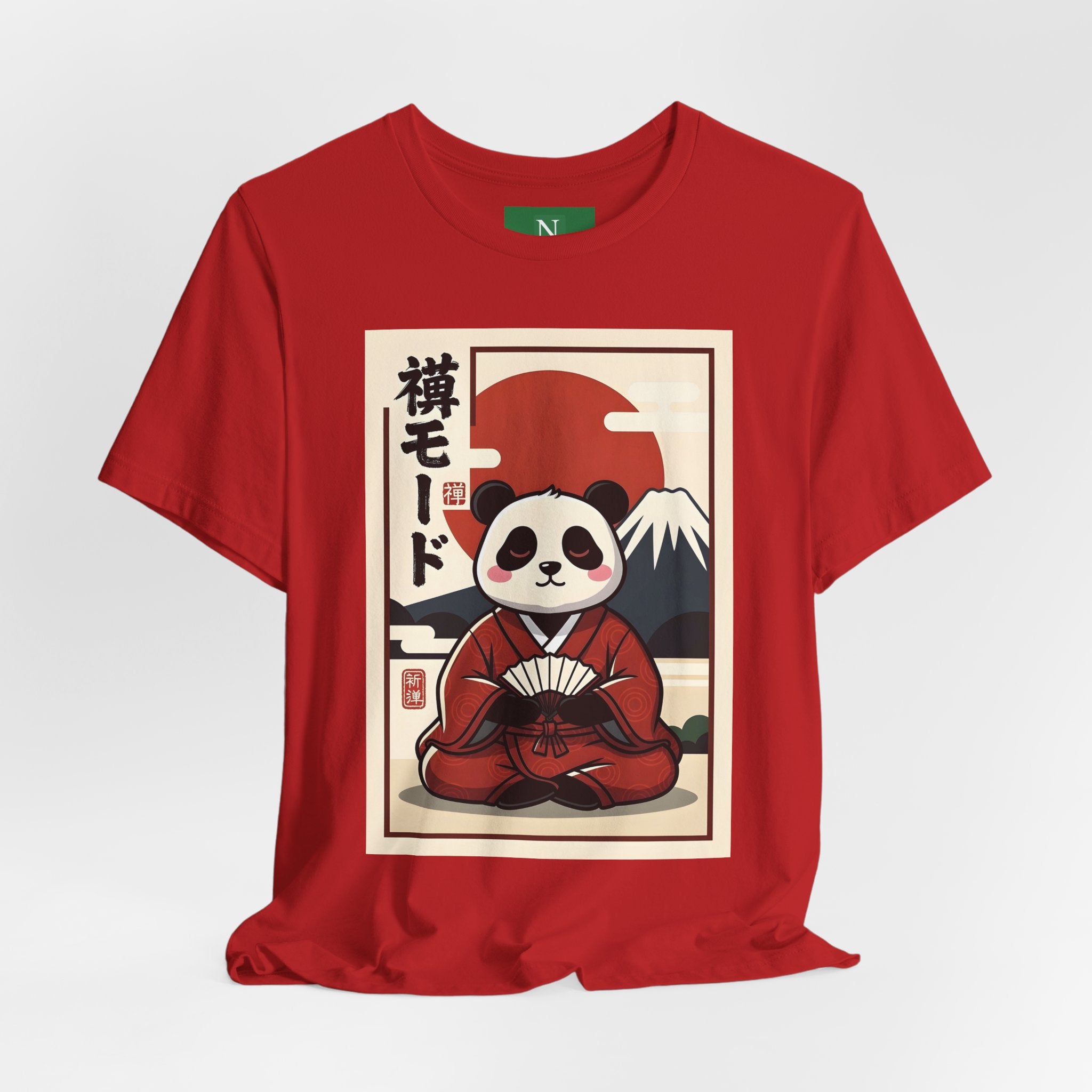 Panda Samurai Tee — Cute Japanese Ukiyo-e Style Graphic T-Shirt