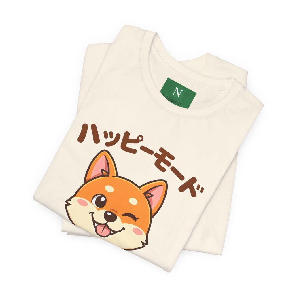 Happy Mode Shiba Inu T‑Shirt — Cute Japanese Kawaii Dog Tee