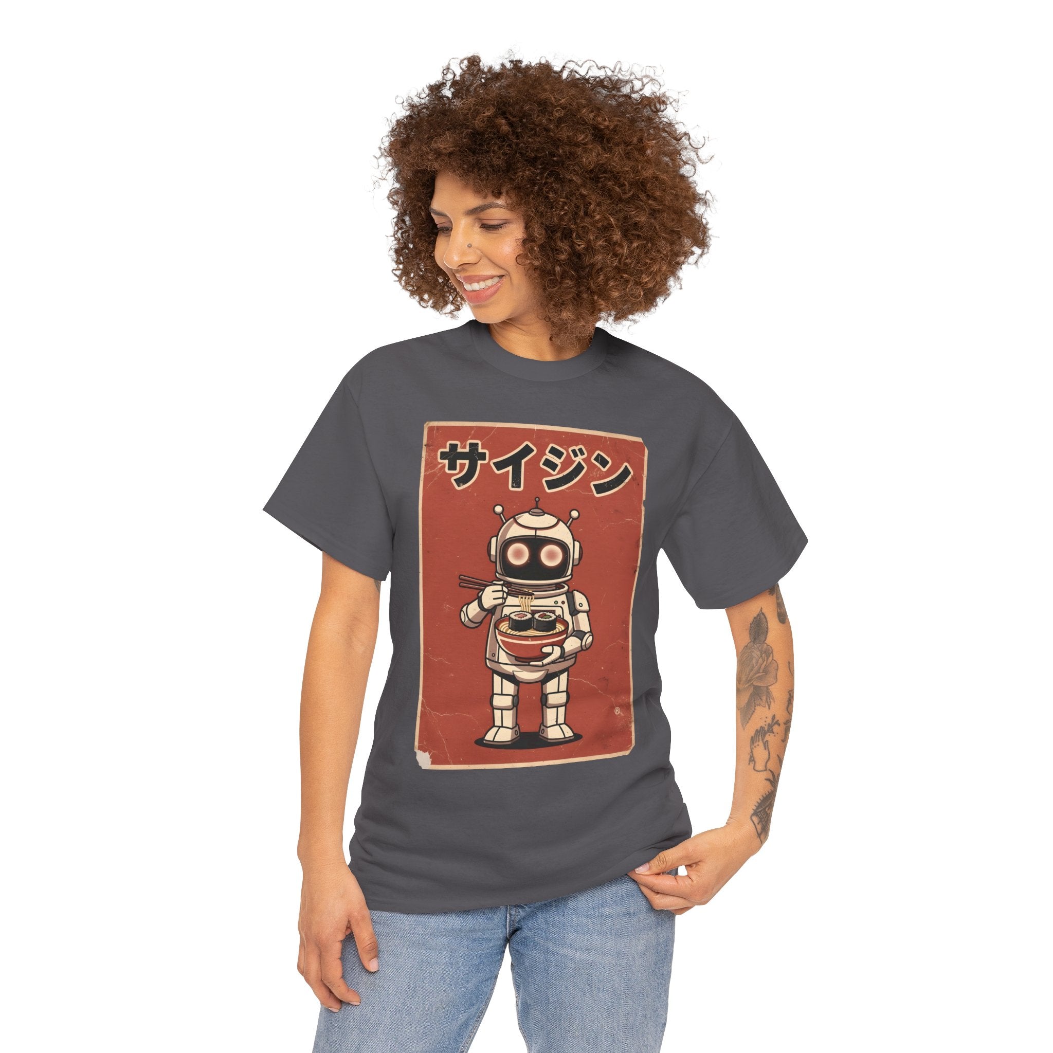 Retro Robot Ramen Tee — サイジン (Saijin) Vintage Japanese Robot Noodle Shirt