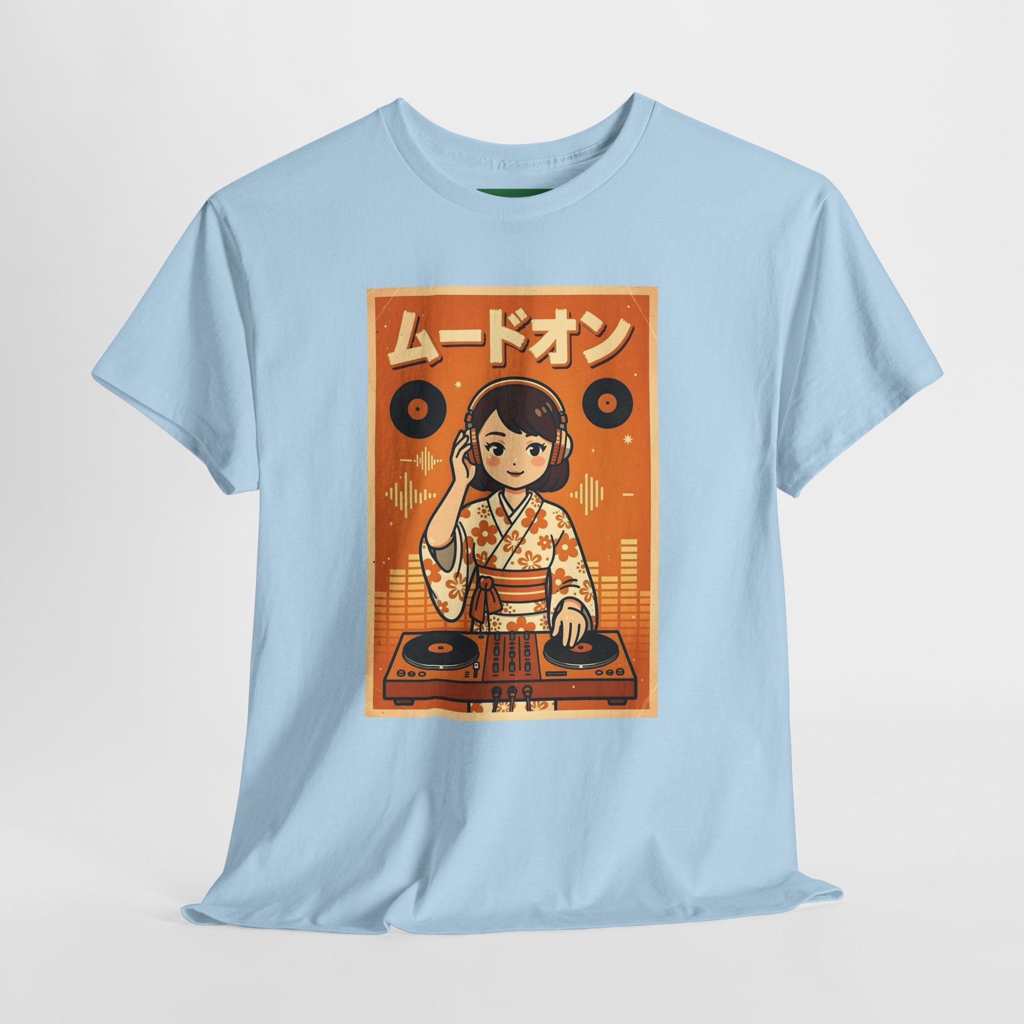 DJ Kimono T‑Shirt — Retro Japanese Anime Vinyl DJ Graphic Tee