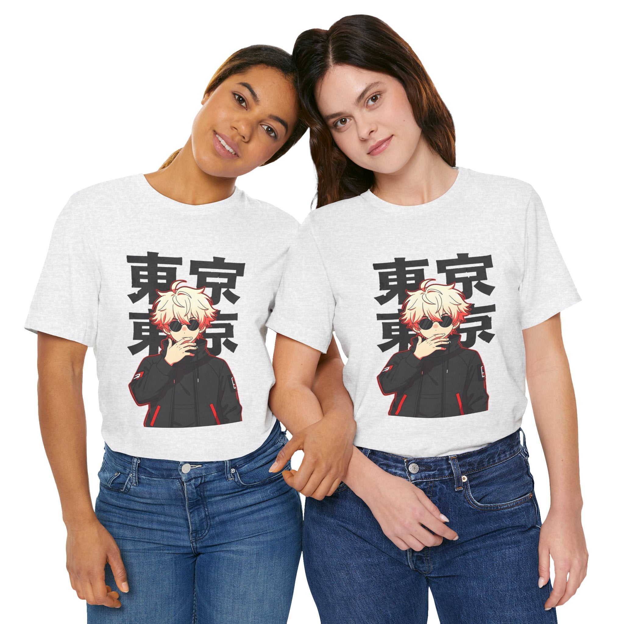 Tokyo Anime Graphic Tee — Blond Character with Kanji "東京"
