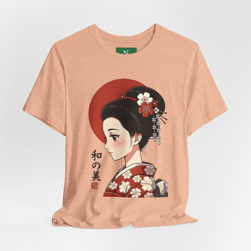 Geisha Portrait Tee — Japanese Floral Kimono Art T-Shirt