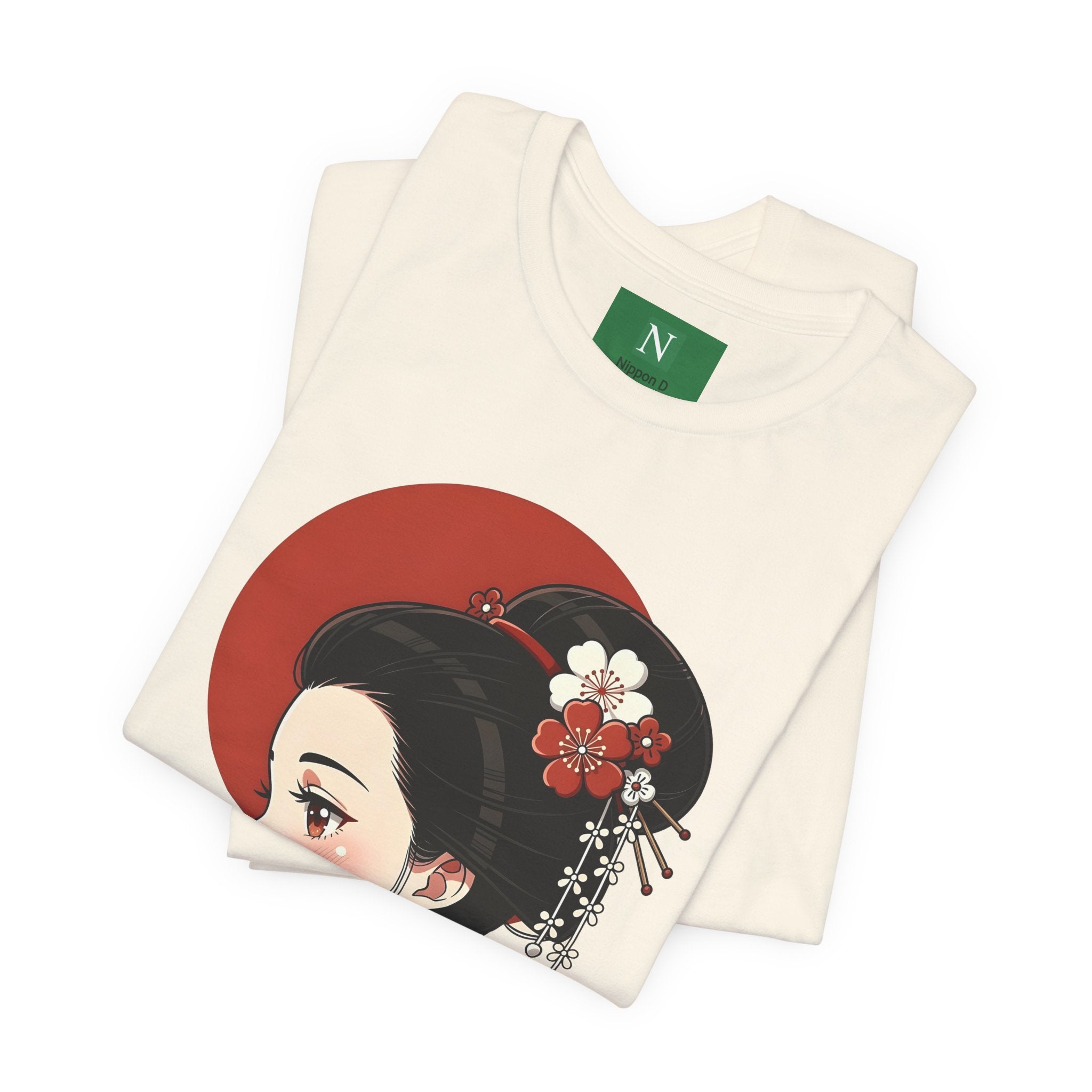 Geisha Portrait Tee — Japanese Floral Kimono Art T-Shirt