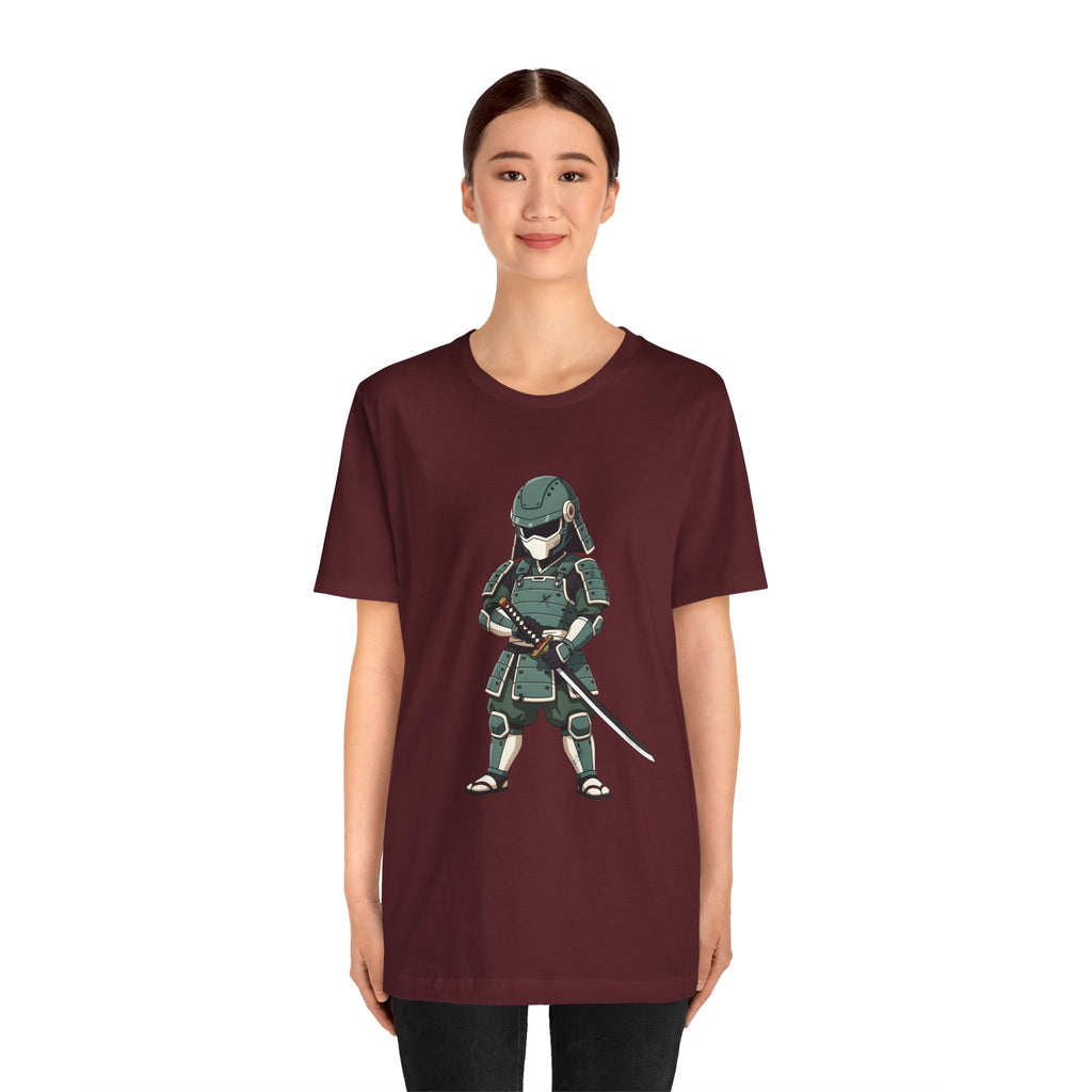 Samurai Cat T-Shirt – Cute Armored Kitty with Katana Graphic