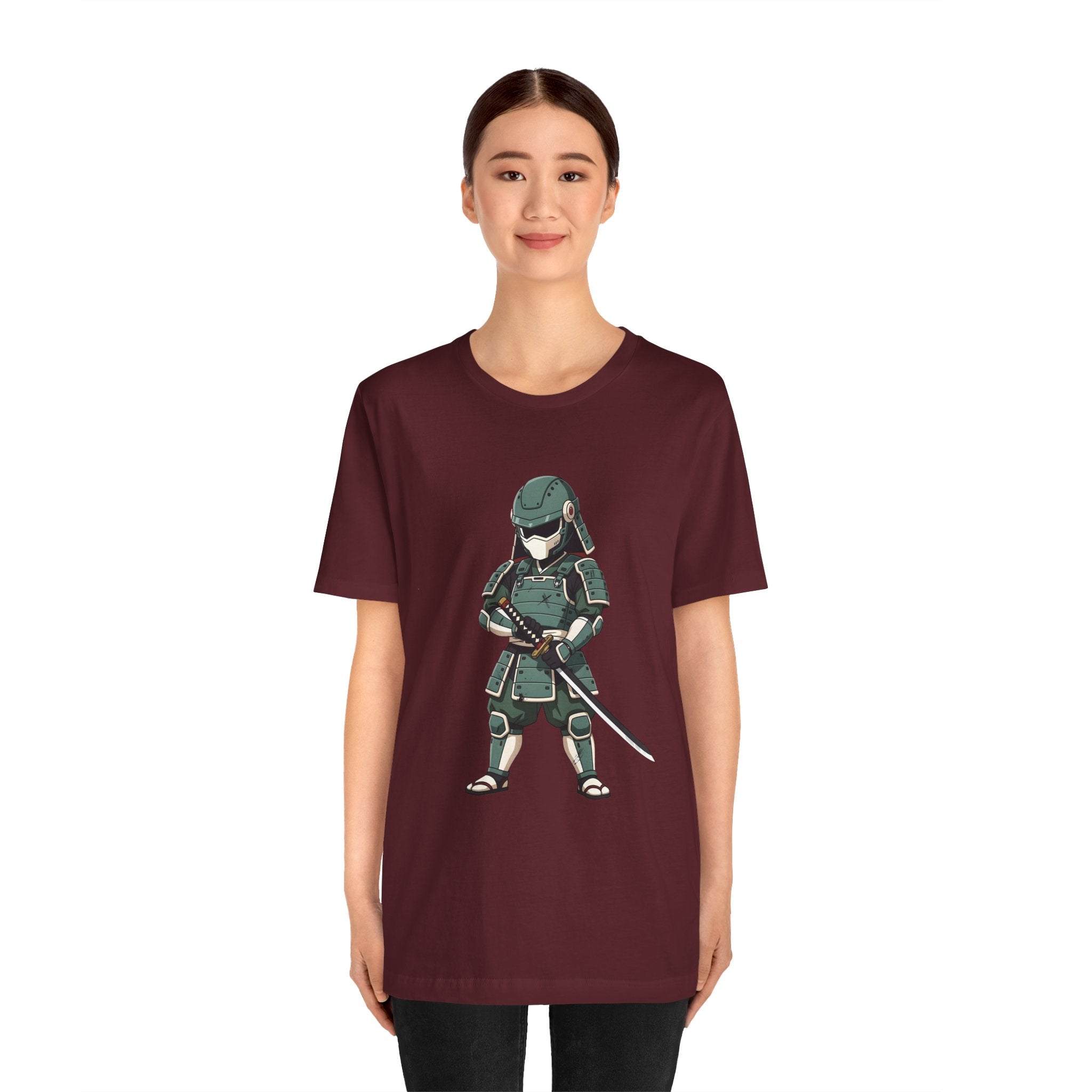 Samurai Cat T-Shirt – Cute Armored Kitty with Katana Graphic