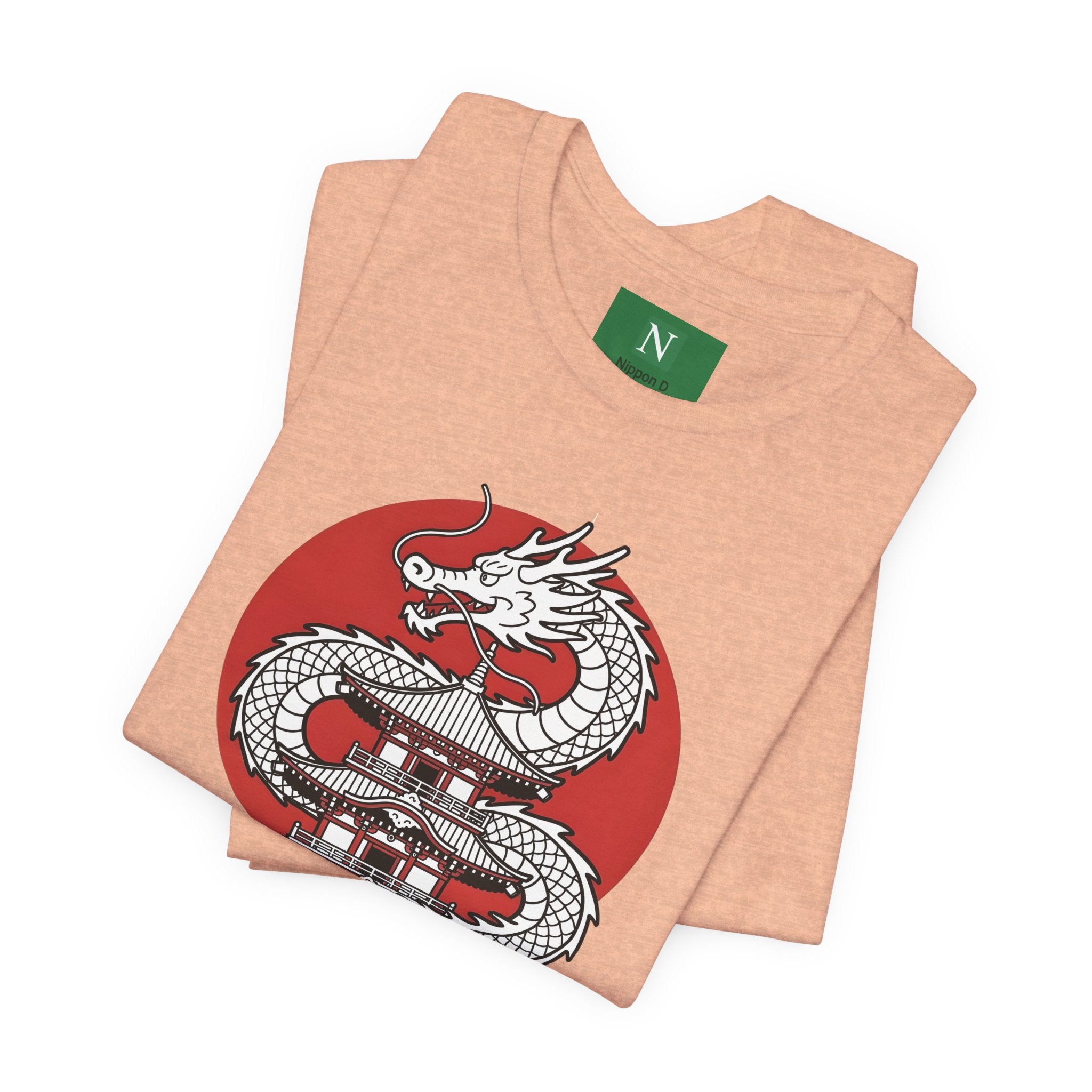 Dragon Pagoda T‑Shirt — Japanese Red Sun Temple Graphic Tee