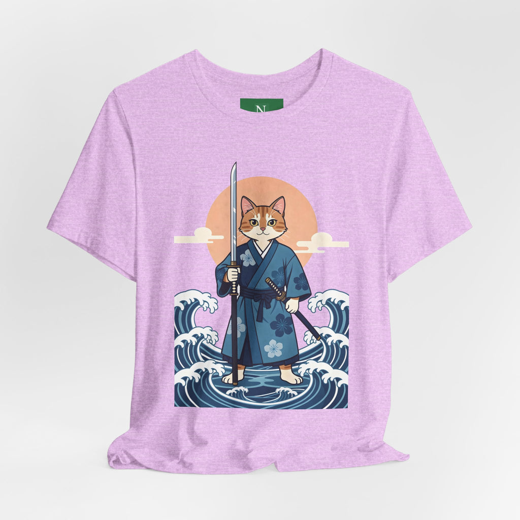 Samurai Cat T-Shirt — Japanese Wave Illustration Tee
