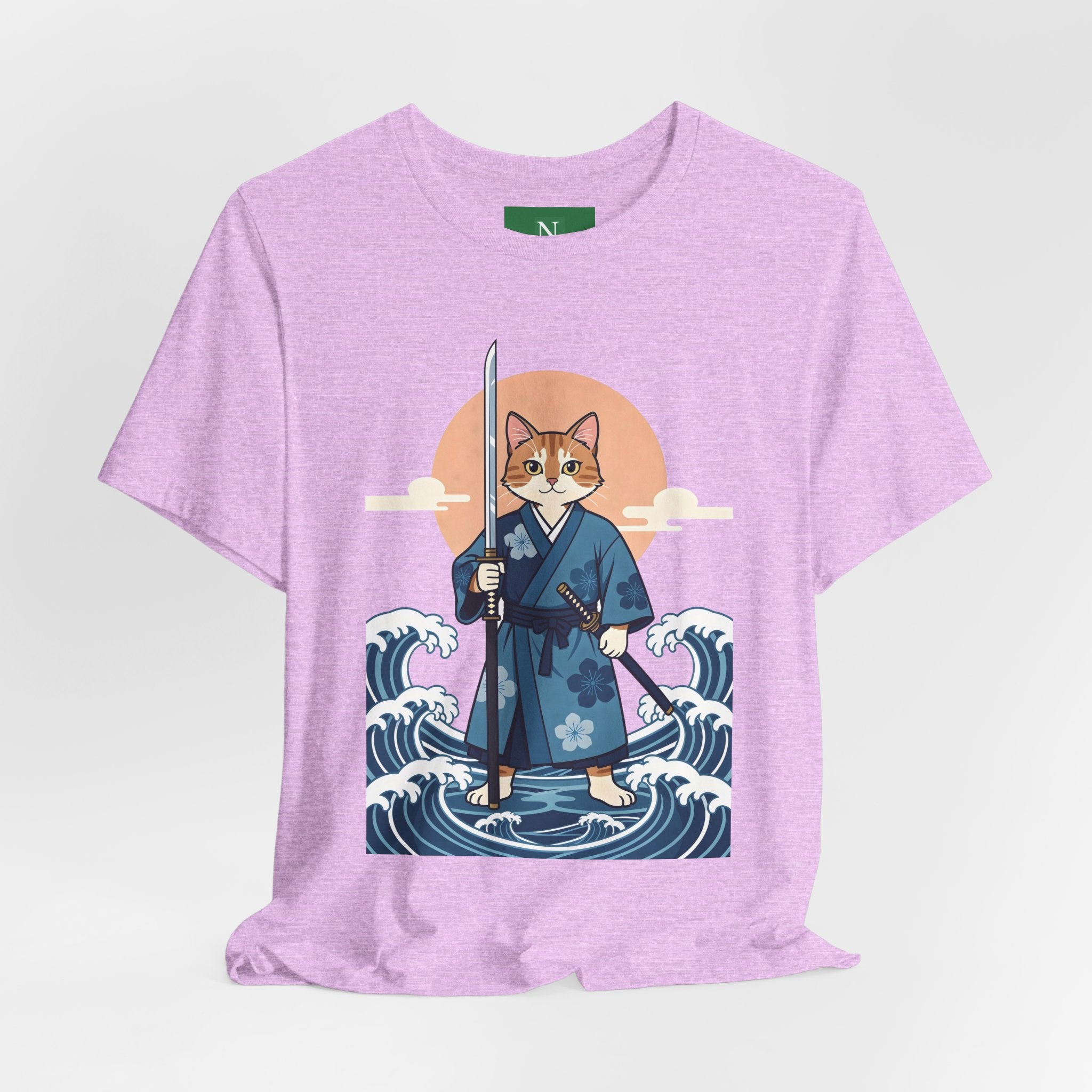 Samurai Cat T-Shirt — Japanese Wave Illustration Tee
