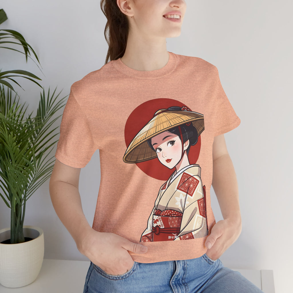Geisha Illustration Tee — Vintage Kimono Anime T‑Shirt