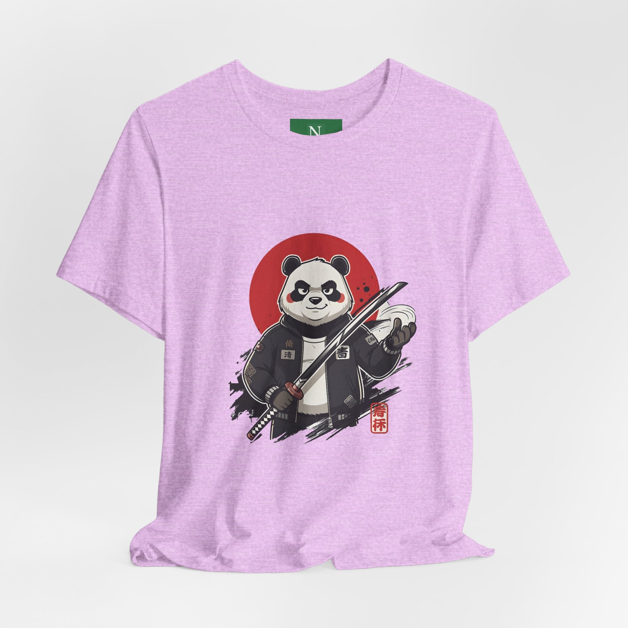 Samurai Panda T-Shirt — Cute Warrior Graphic Tee with Red Sun