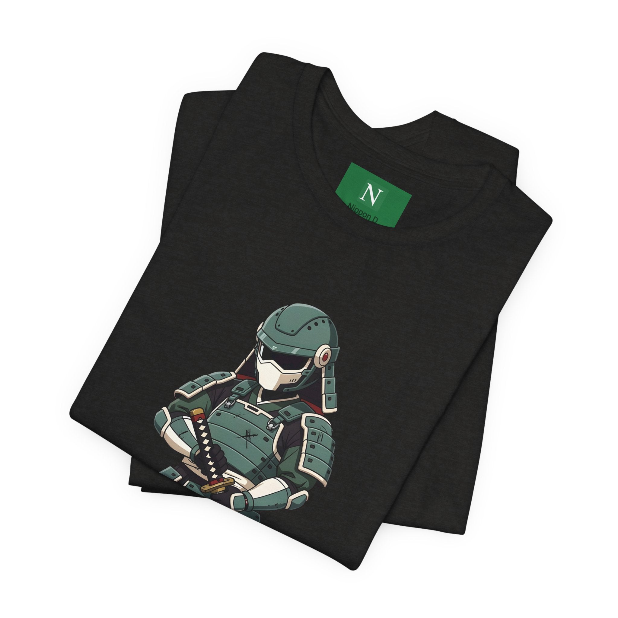 Samurai Cat T-Shirt – Cute Armored Kitty with Katana Graphic