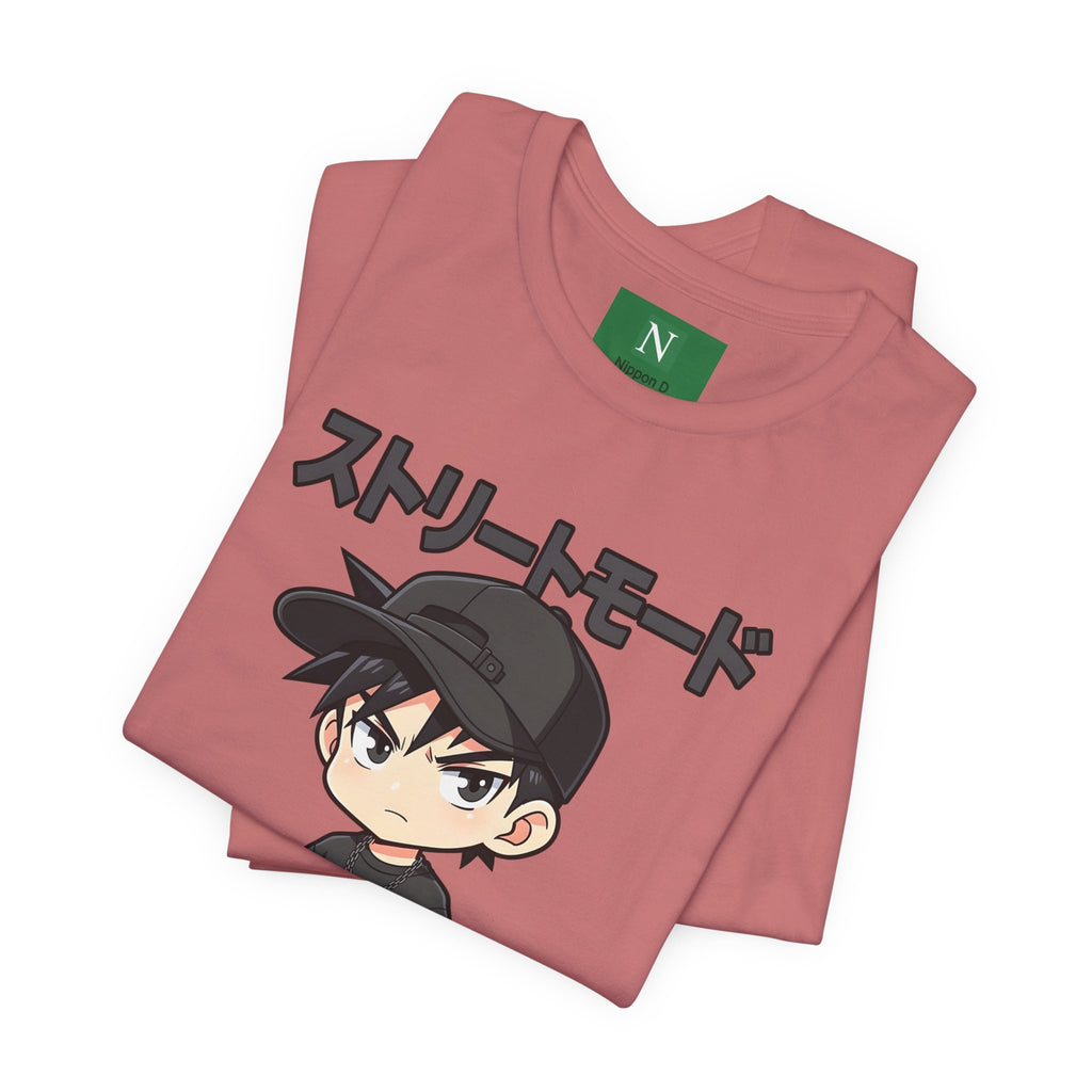 Street Mode Anime Boy T-Shirt — Japanese Text Graphic Tee
