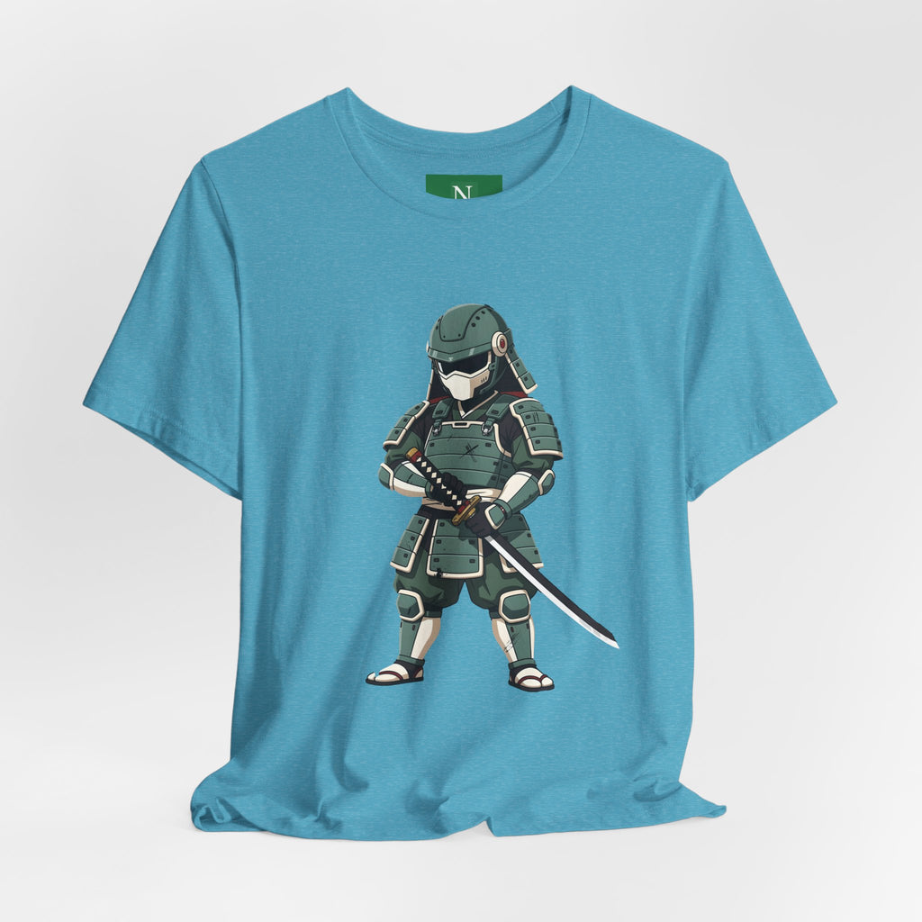 Samurai Cat T-Shirt – Cute Armored Kitty with Katana Graphic