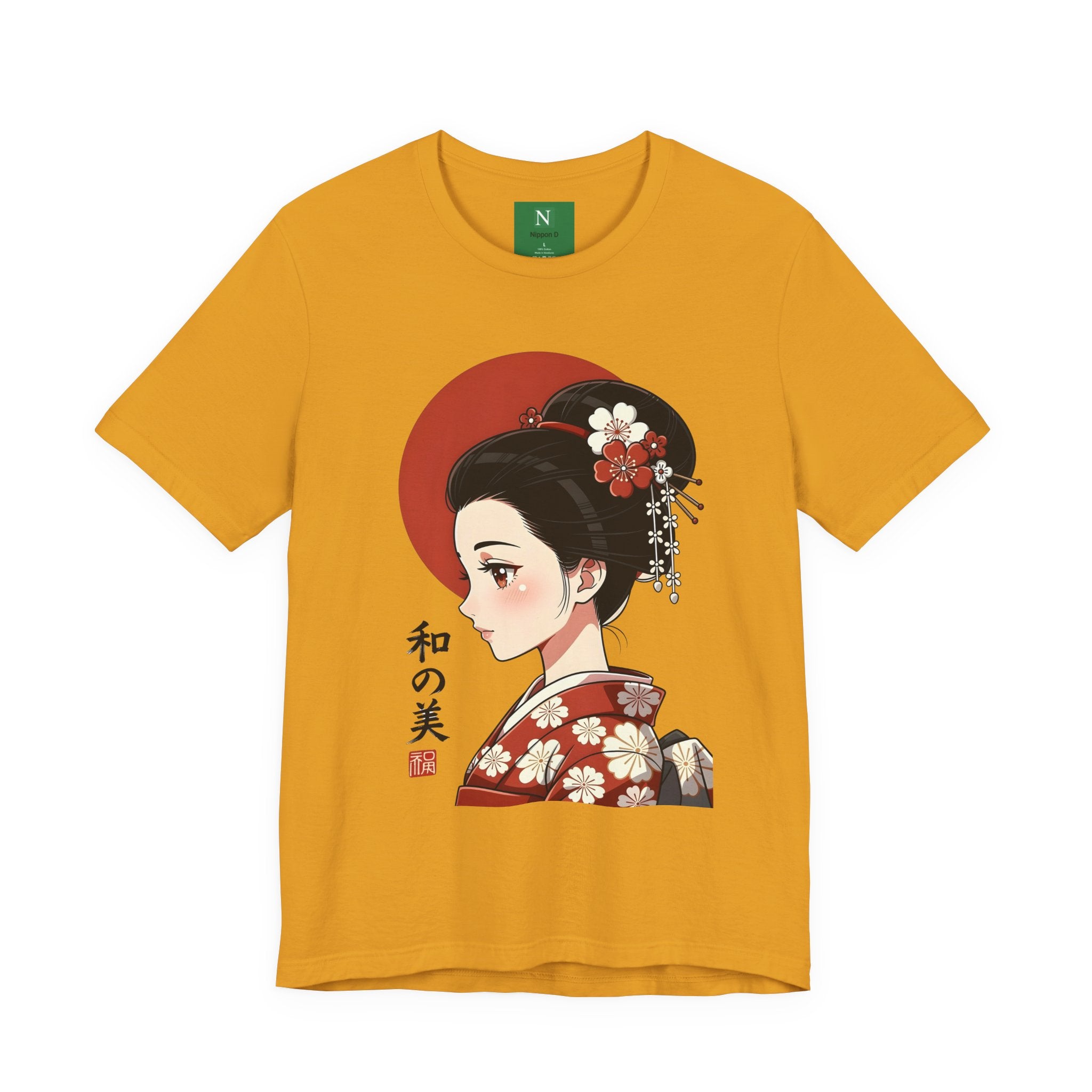Geisha Portrait Tee — Japanese Floral Kimono Art T-Shirt