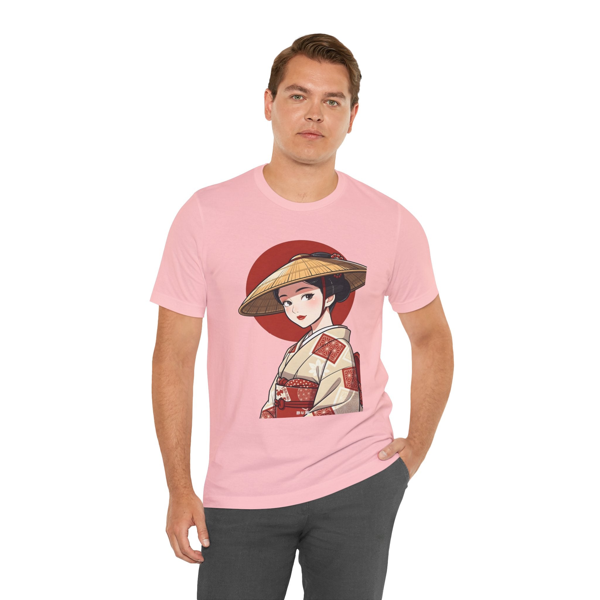 Geisha Illustration Tee — Vintage Kimono Anime T‑Shirt