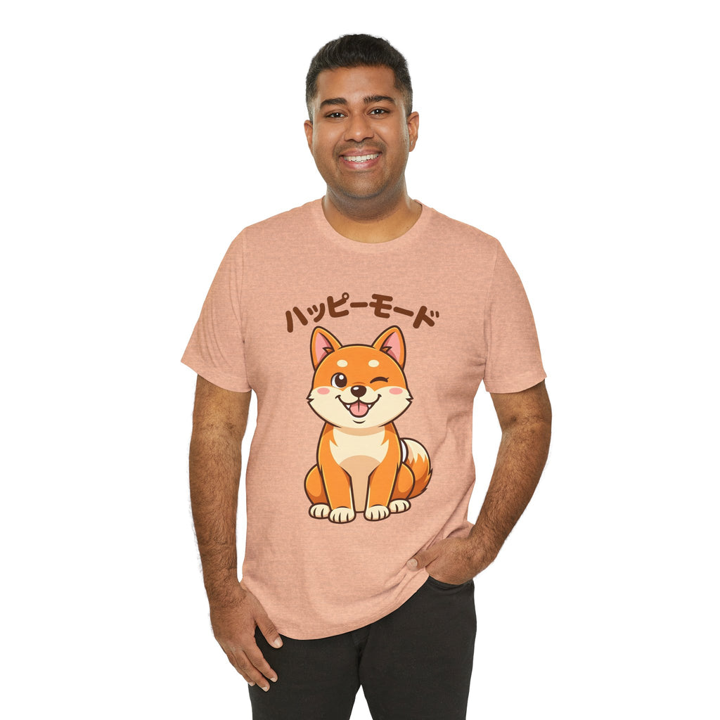 Happy Mode Shiba Inu T‑Shirt — Cute Japanese Kawaii Dog Tee