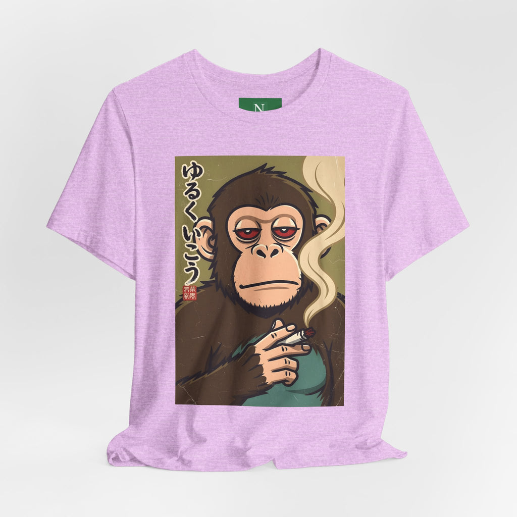 Smoking Monkey Graphic Tee — Japanese Retro Ape Illustration T-Shirt