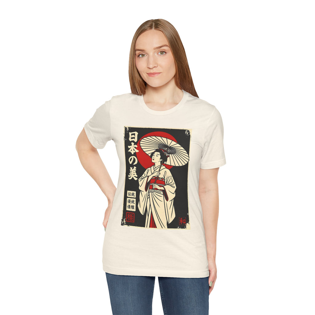 Geisha Umbrella T‑Shirt — Japanese Beauty Vintage Ukiyo-e Tee