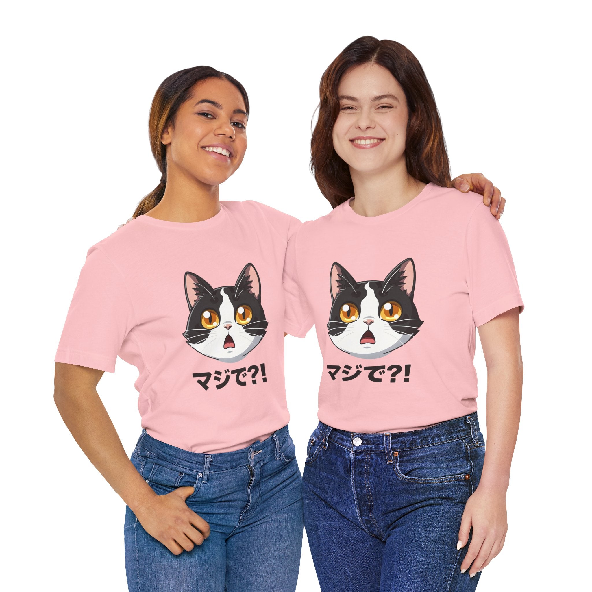 Cat Shock Face Graphic Tee — マジで?! Cute Anime Cat T-Shirt