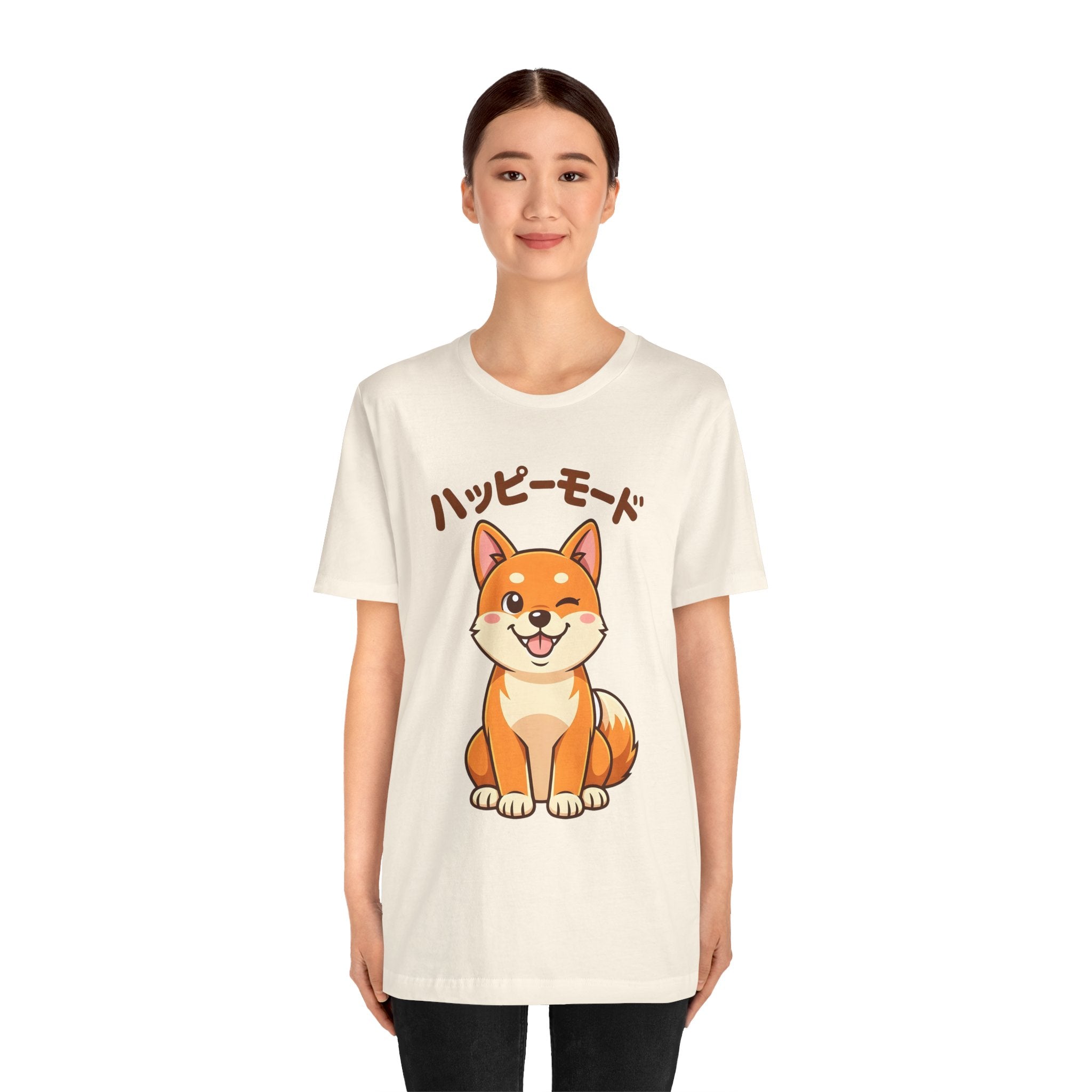 Happy Mode Shiba Inu T‑Shirt — Cute Japanese Kawaii Dog Tee