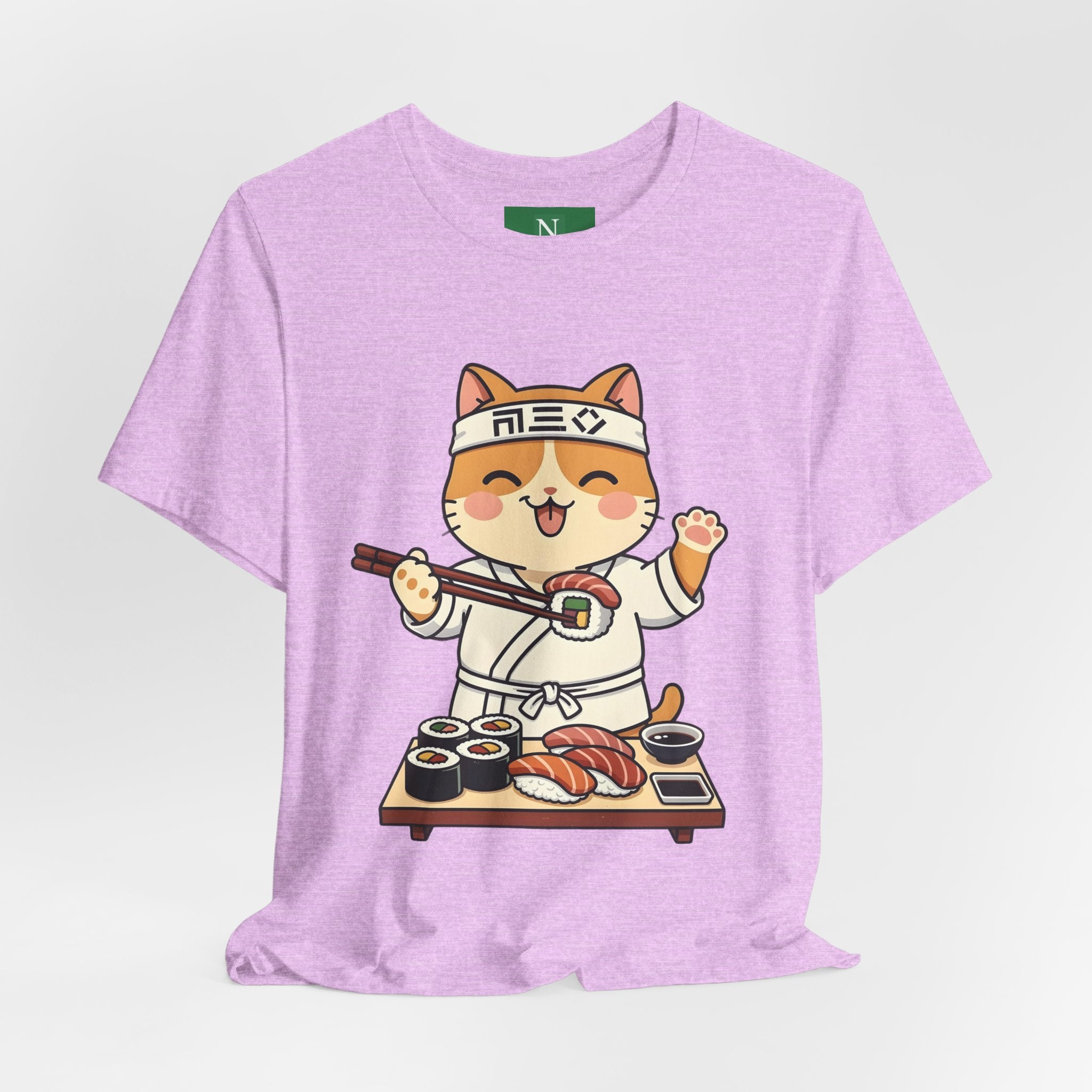 Sushi Chef Cat T‑Shirt — Cute Kawaii Cat Making Sushi Graphic Tee