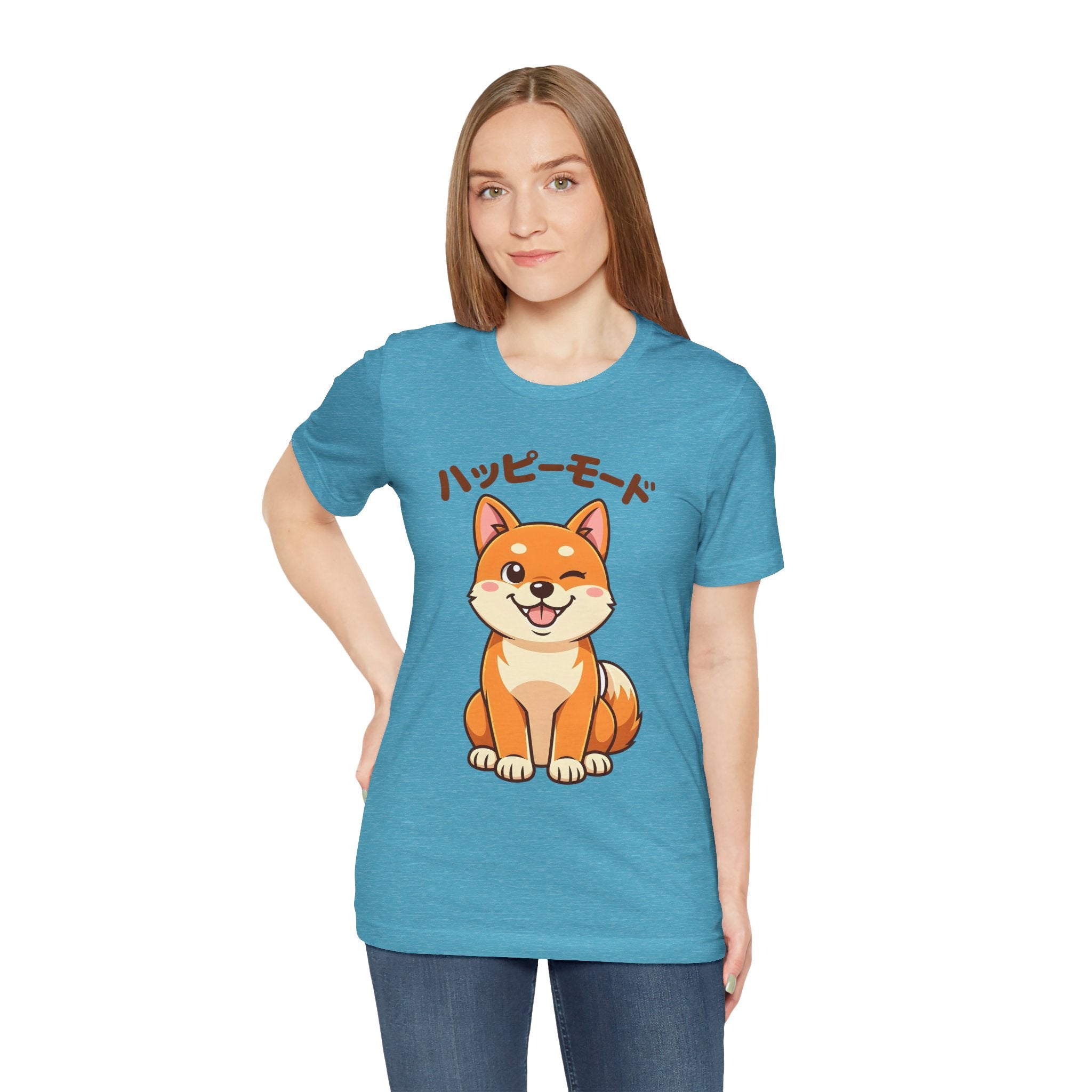 Happy Mode Shiba Inu T‑Shirt — Cute Japanese Kawaii Dog Tee